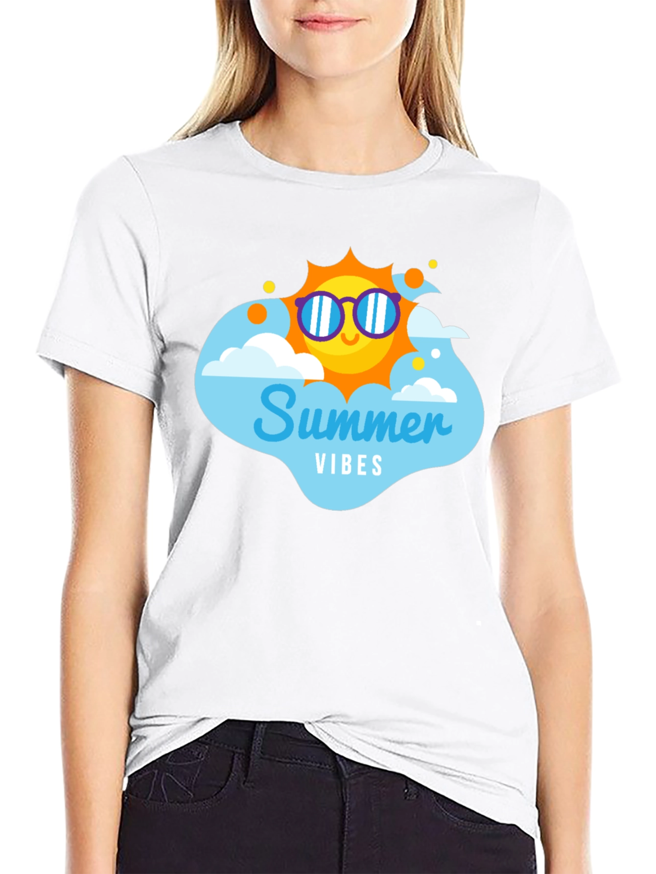 Summer Vibes T-Shirt - Black Cotton Tee