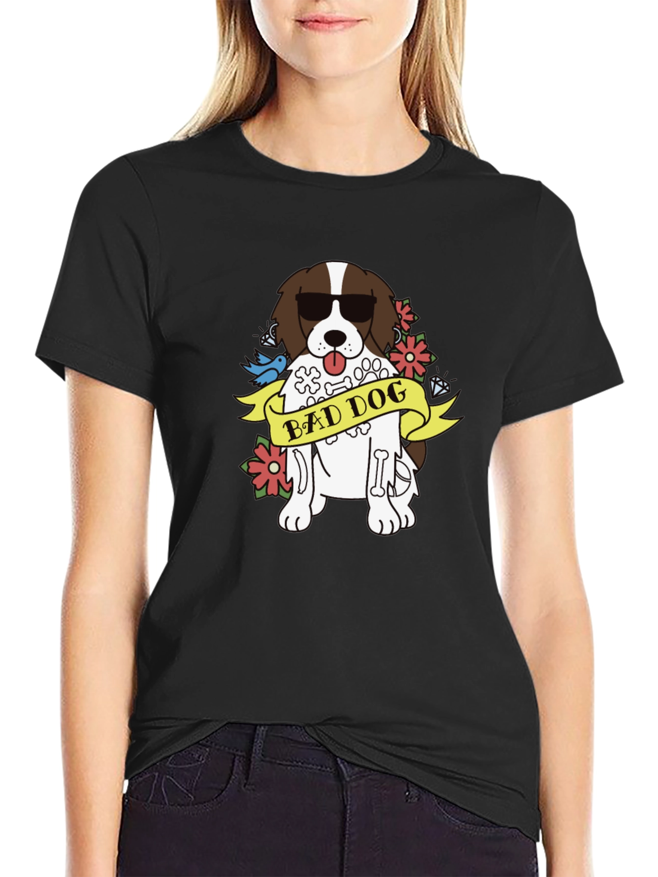 Bad Dog Graphic T-Shirt - Mens Black Tee