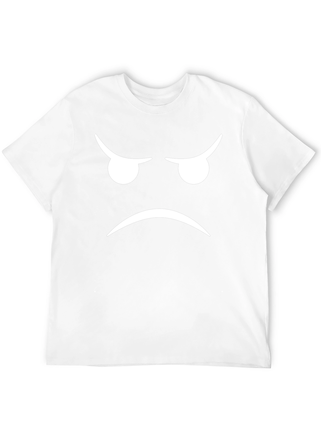 Grumpy Face Graphic Tee - Black Cotton T-Shirt