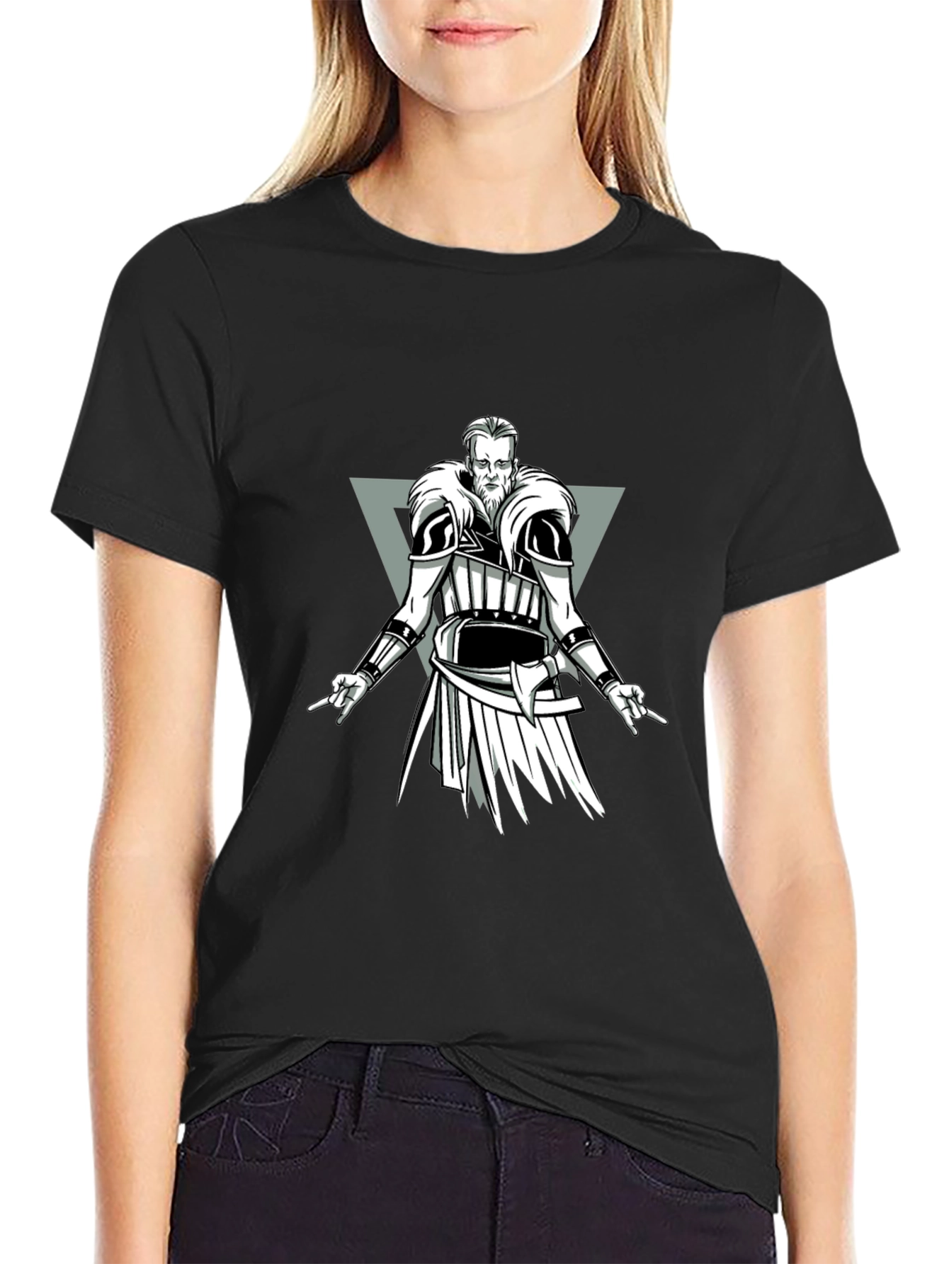 Viking Warrior Graphic Black T-Shirt