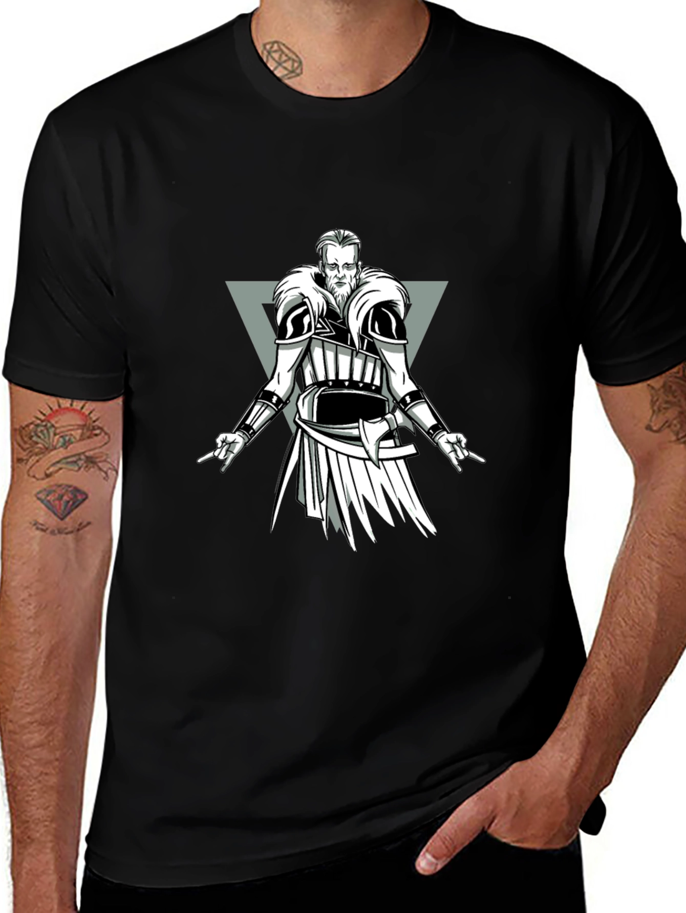 Viking Warrior Graphic Black T-Shirt