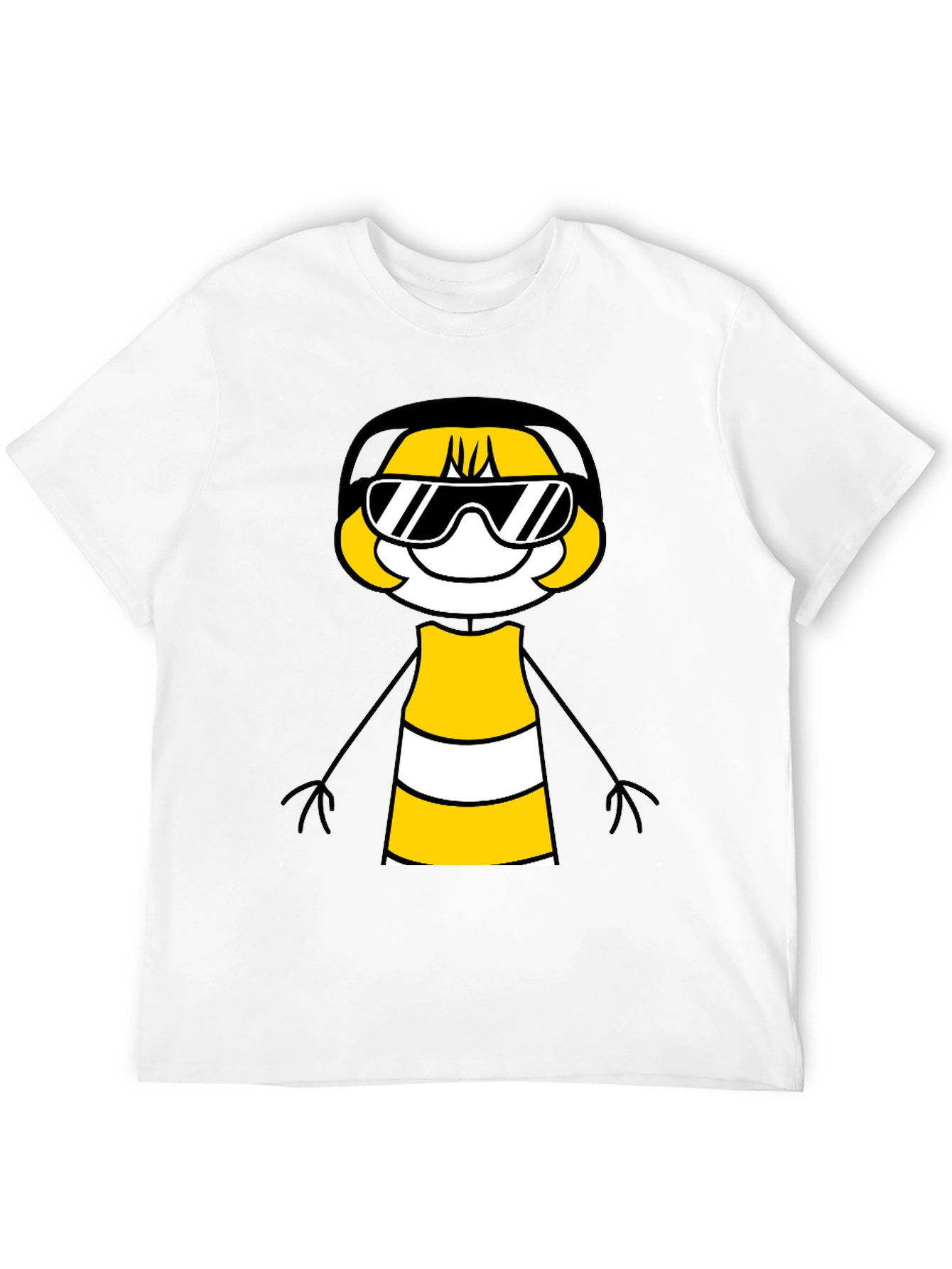 Cool Cartoon Character Graphic Tee - Black