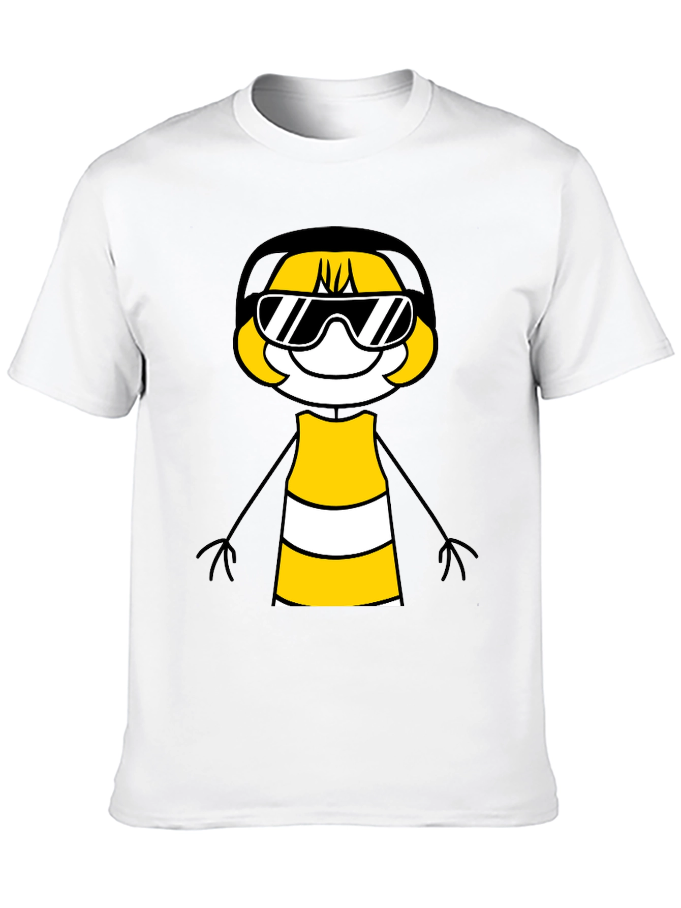 Cool Cartoon Character Graphic Tee - Black