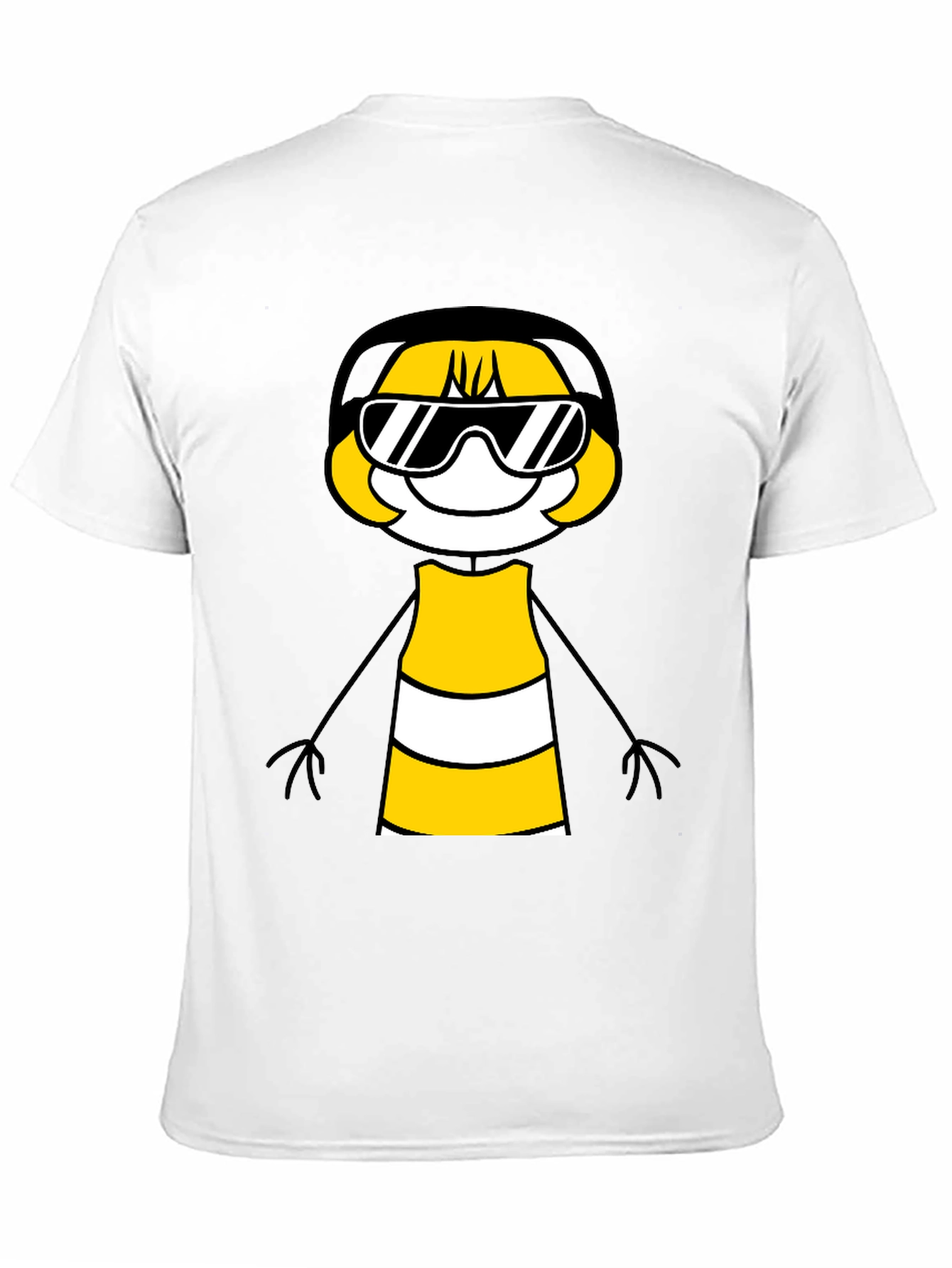 Cool Cartoon Character Graphic Tee - Black