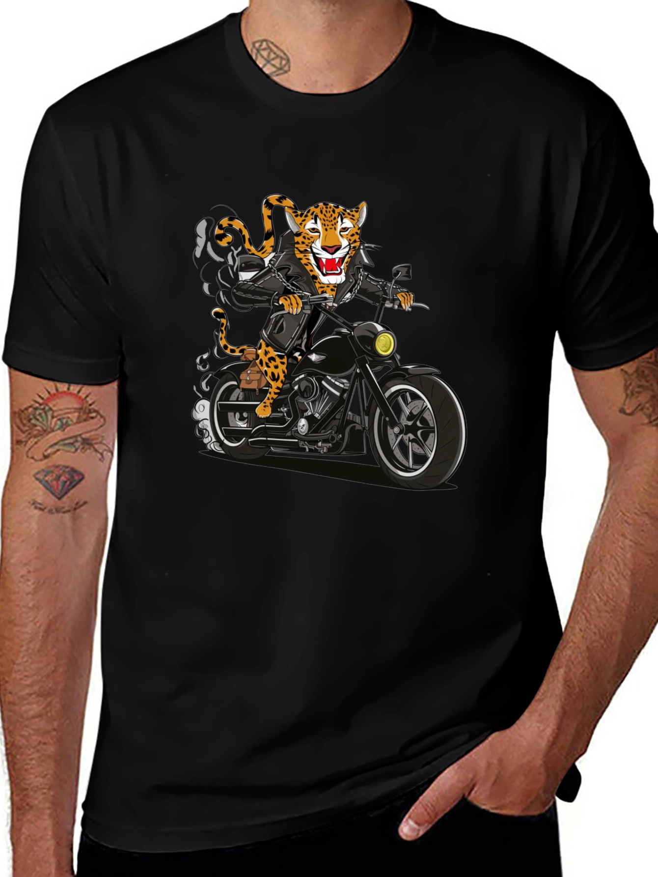 Biker Jaguar Graphic T-Shirt