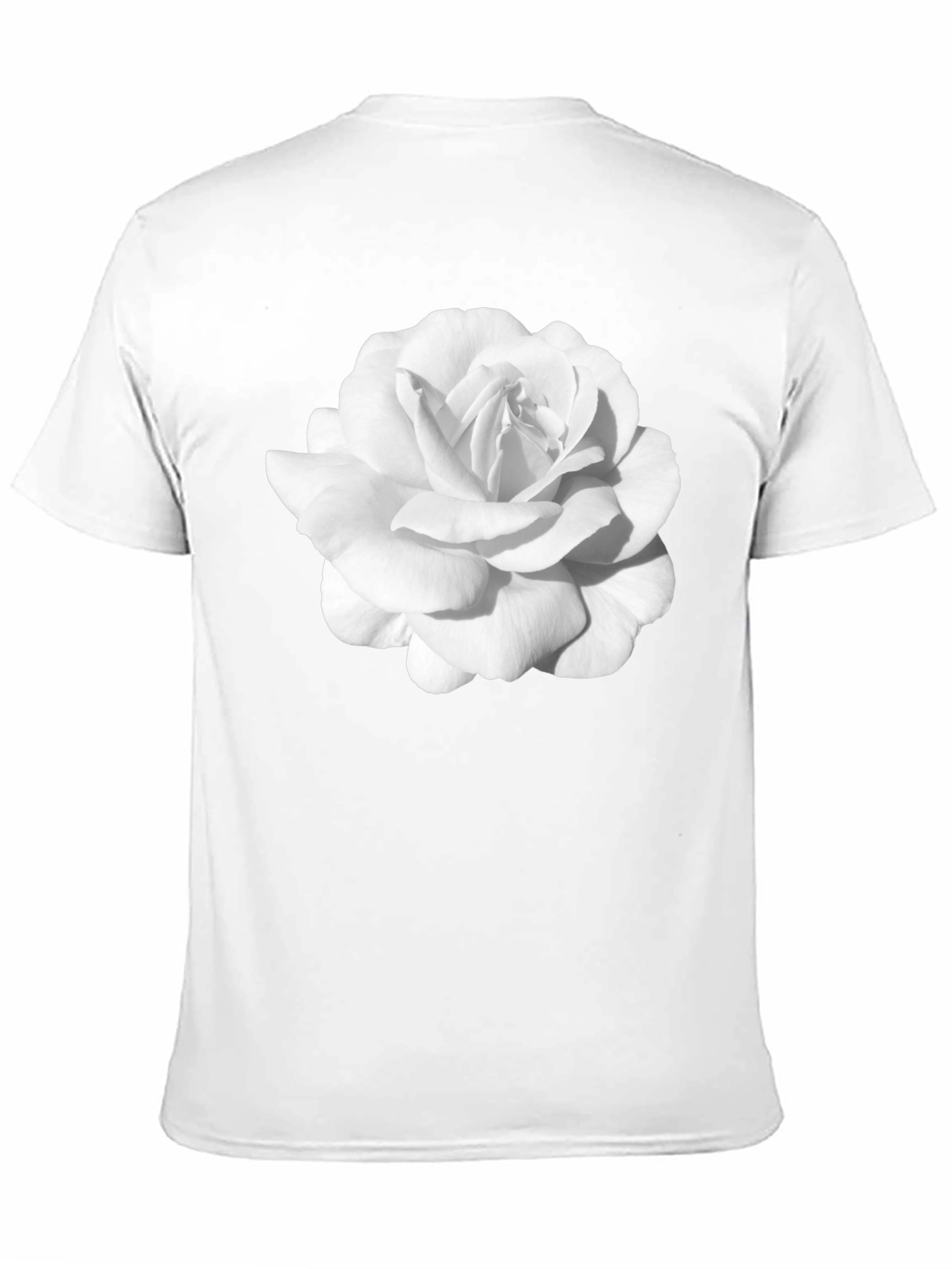 White Rose Graphic Black T-Shirt