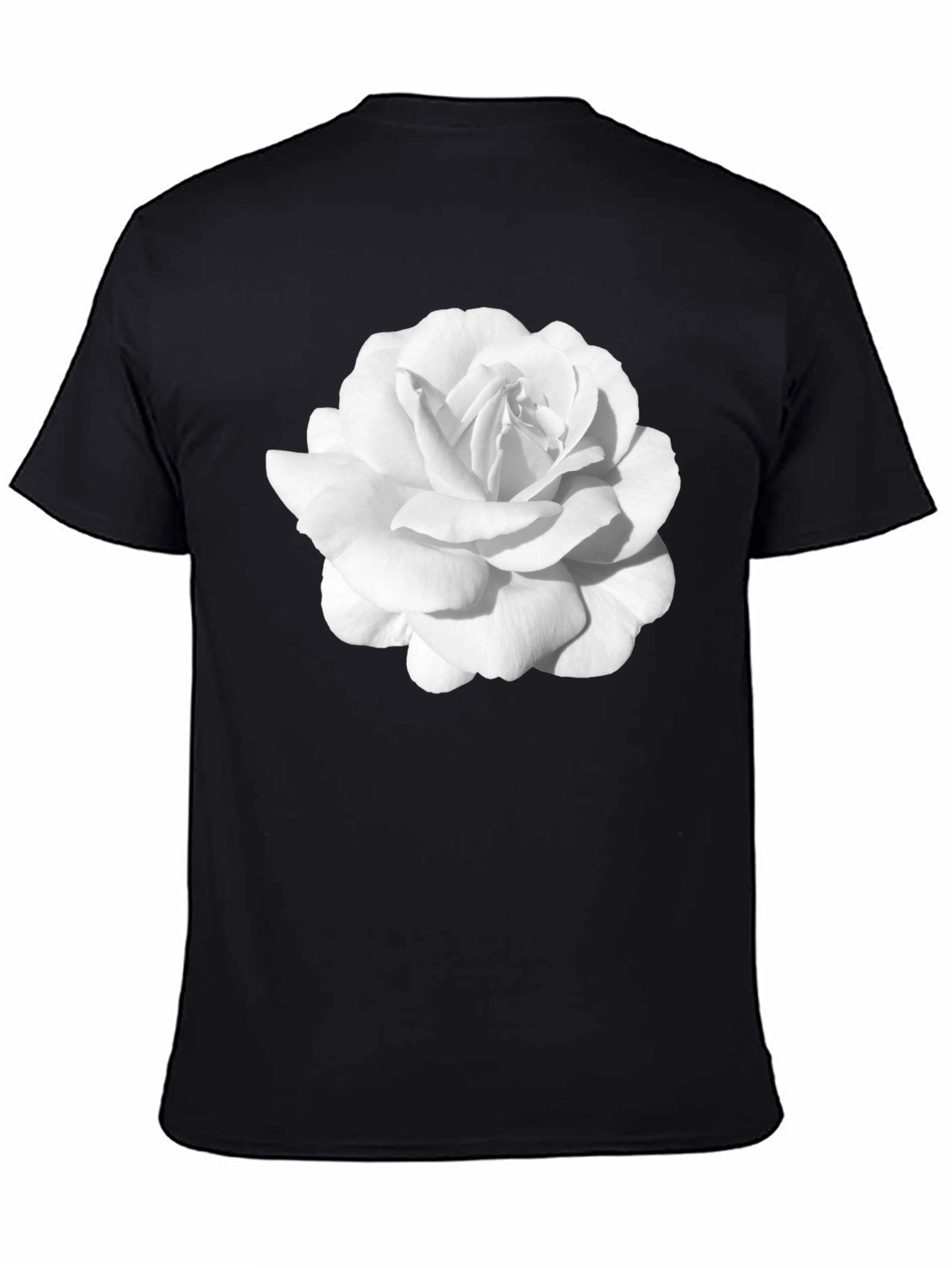 White Rose Graphic Black T-Shirt