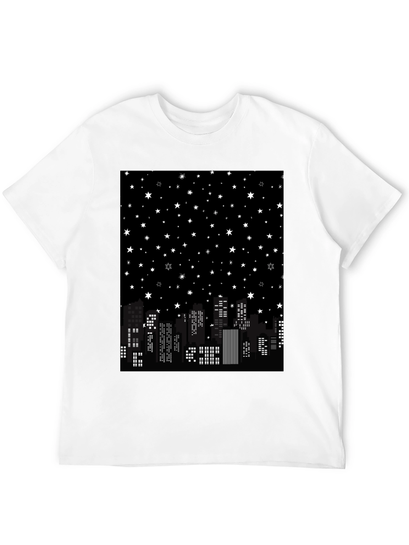 Starry Night Cityscape Graphic Tee