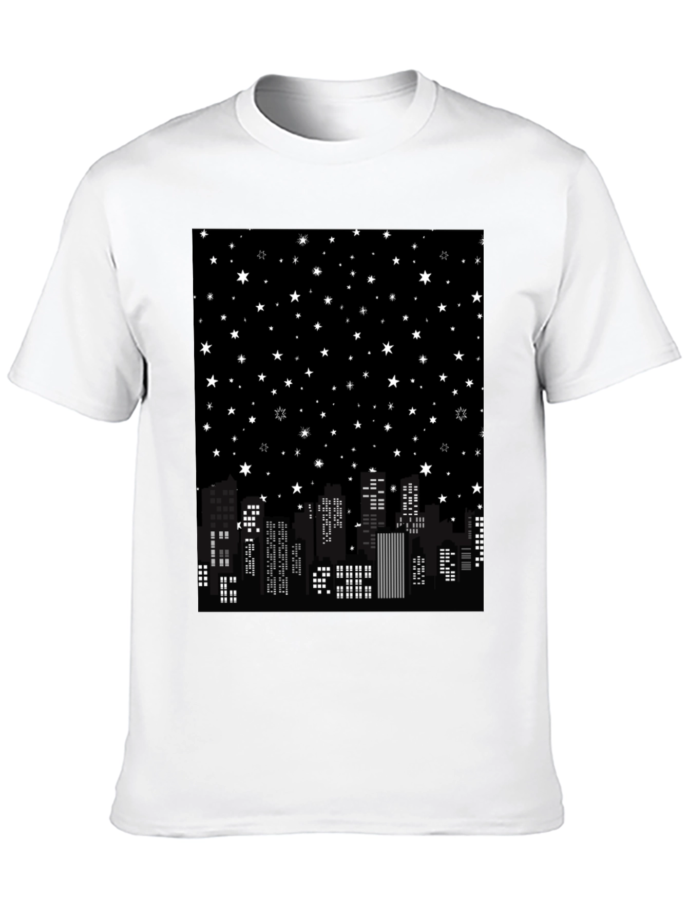 Starry Night Cityscape Graphic Tee