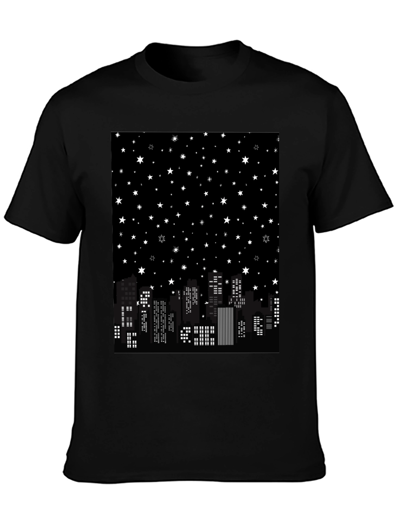 Starry Night Cityscape Graphic Tee