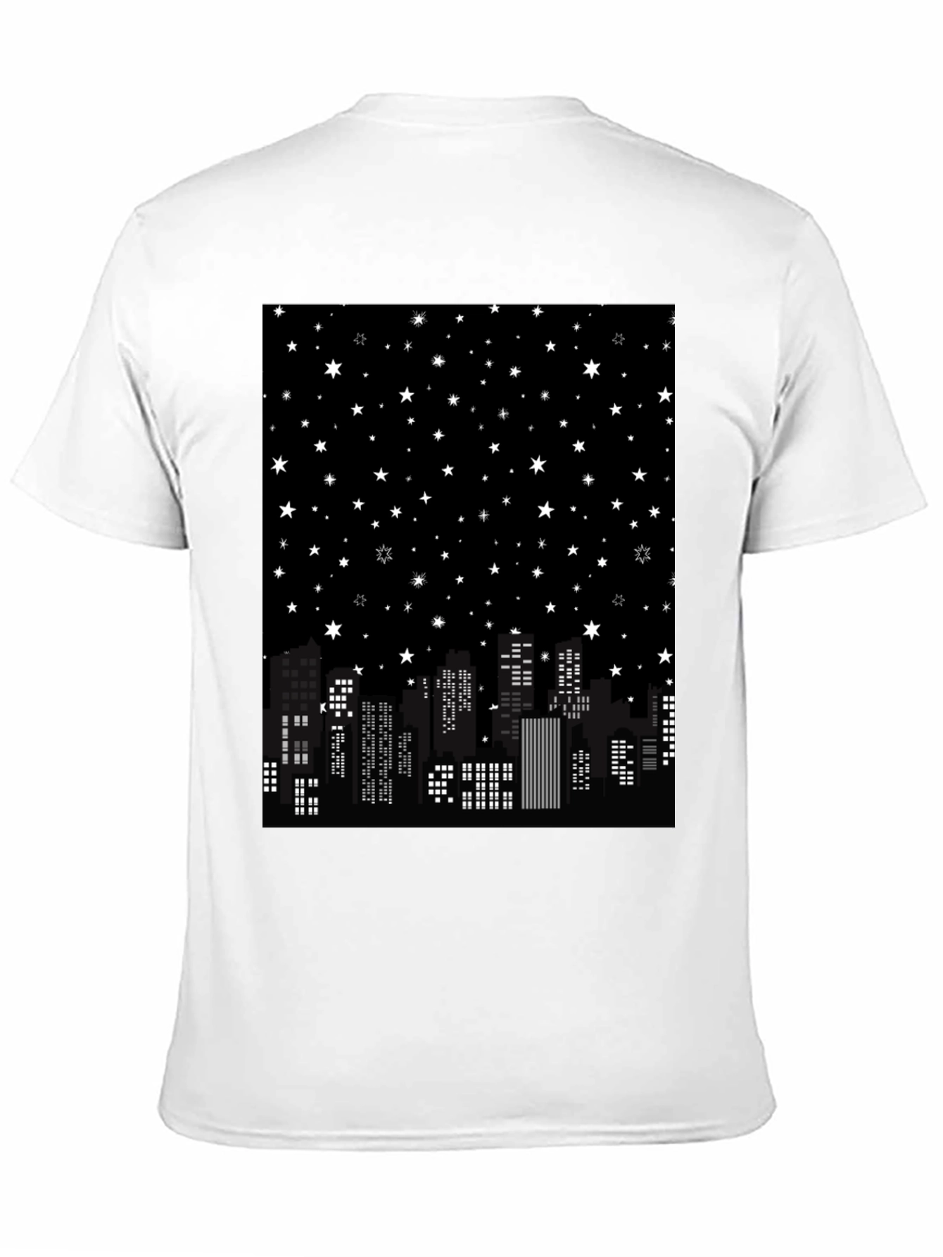 Starry Night Cityscape Graphic Tee