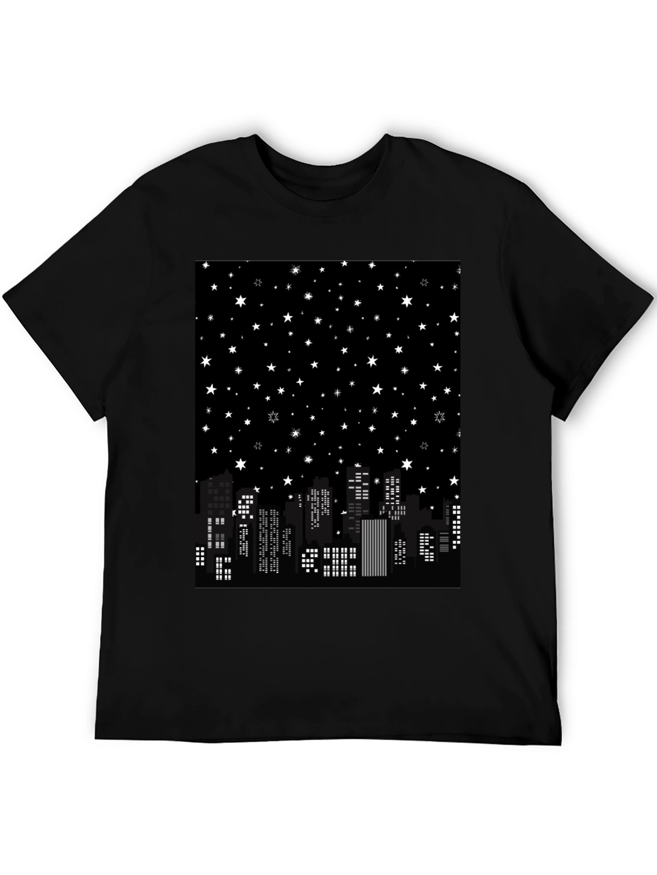 Starry Night Cityscape Graphic Tee