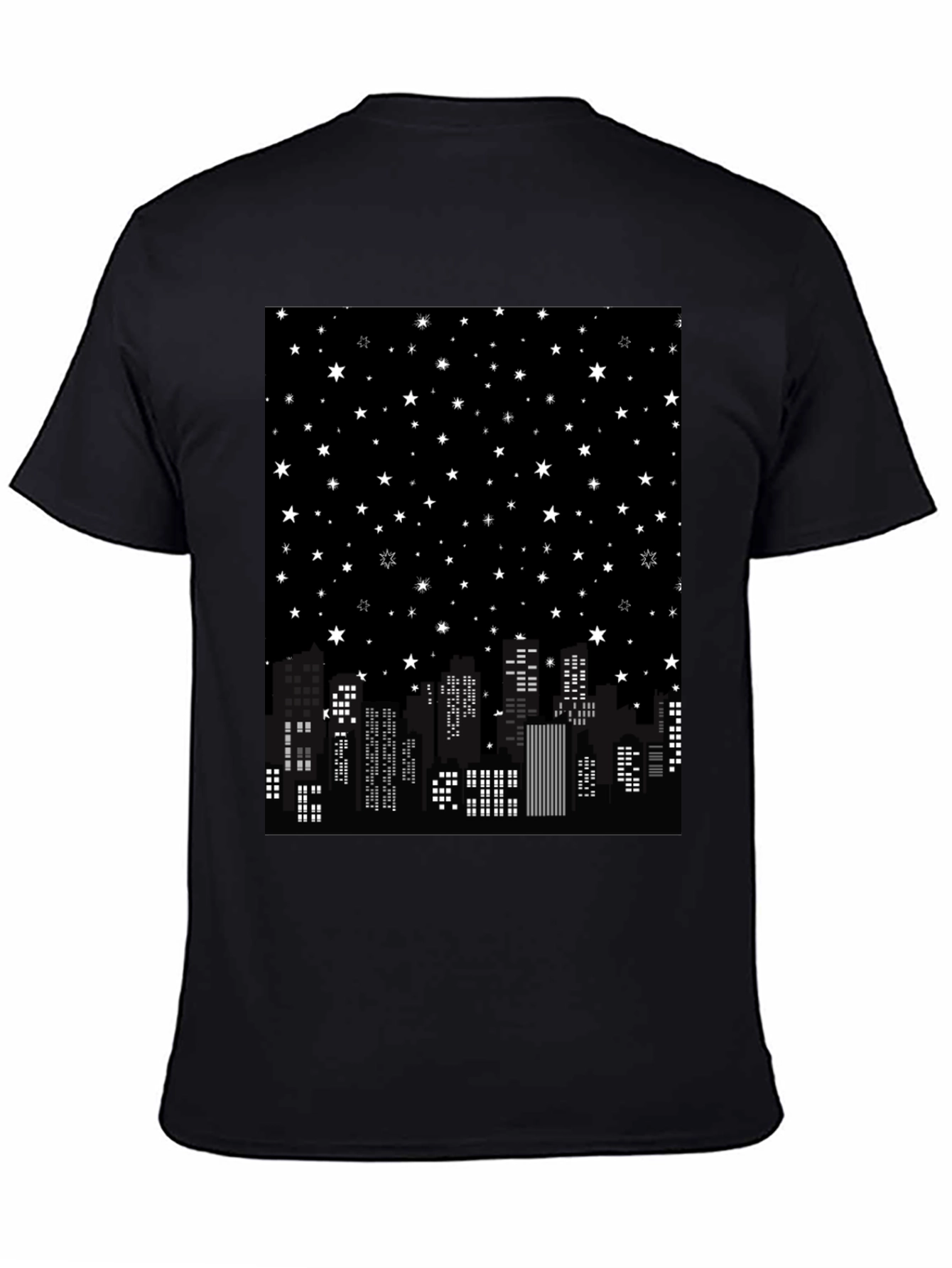 Starry Night Cityscape Graphic Tee
