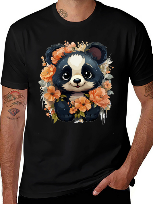 Panda Floral Graphic Tee - Stylish Animal Print
