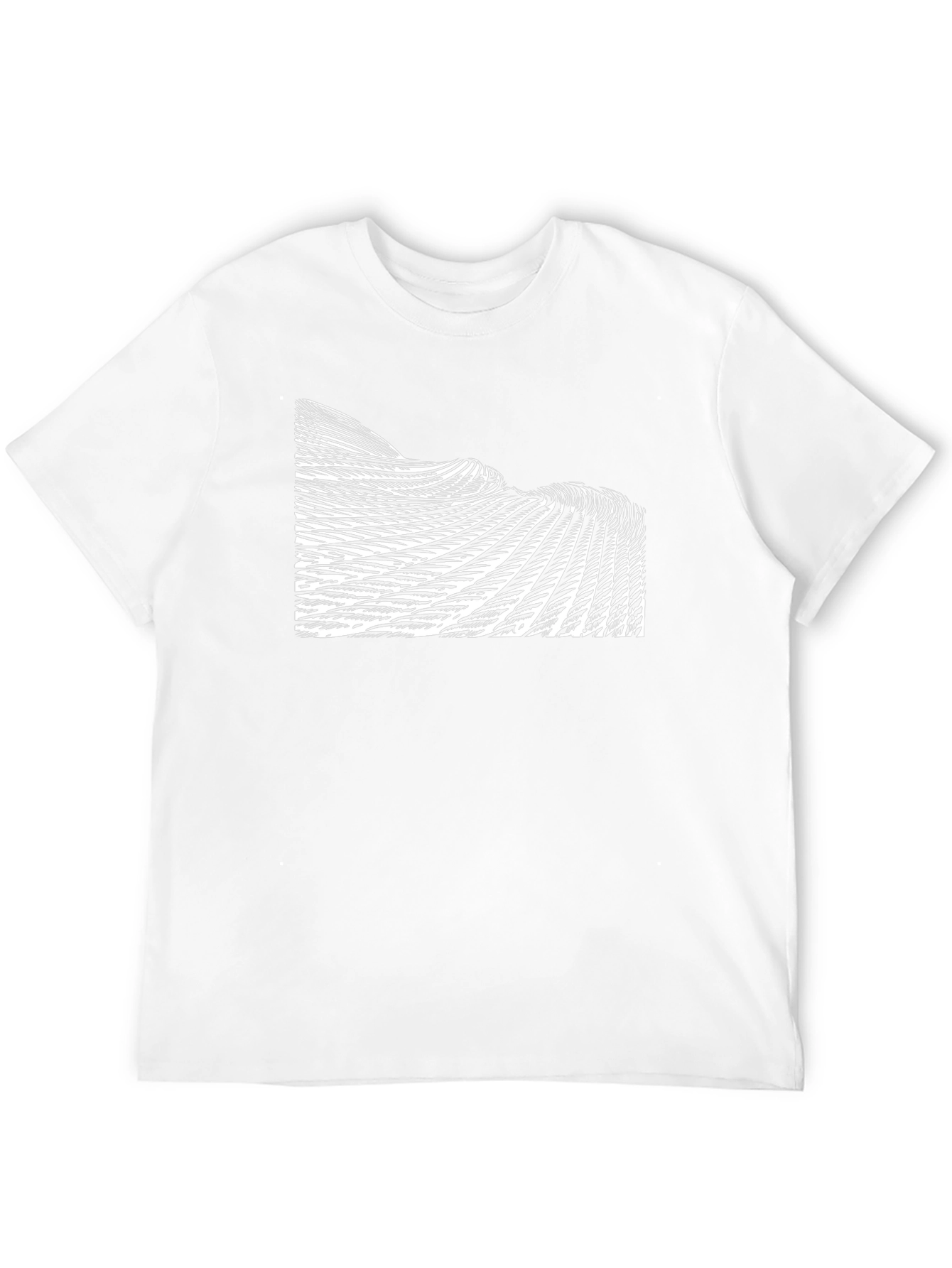 Abstract Wave Pattern Black T-Shirt