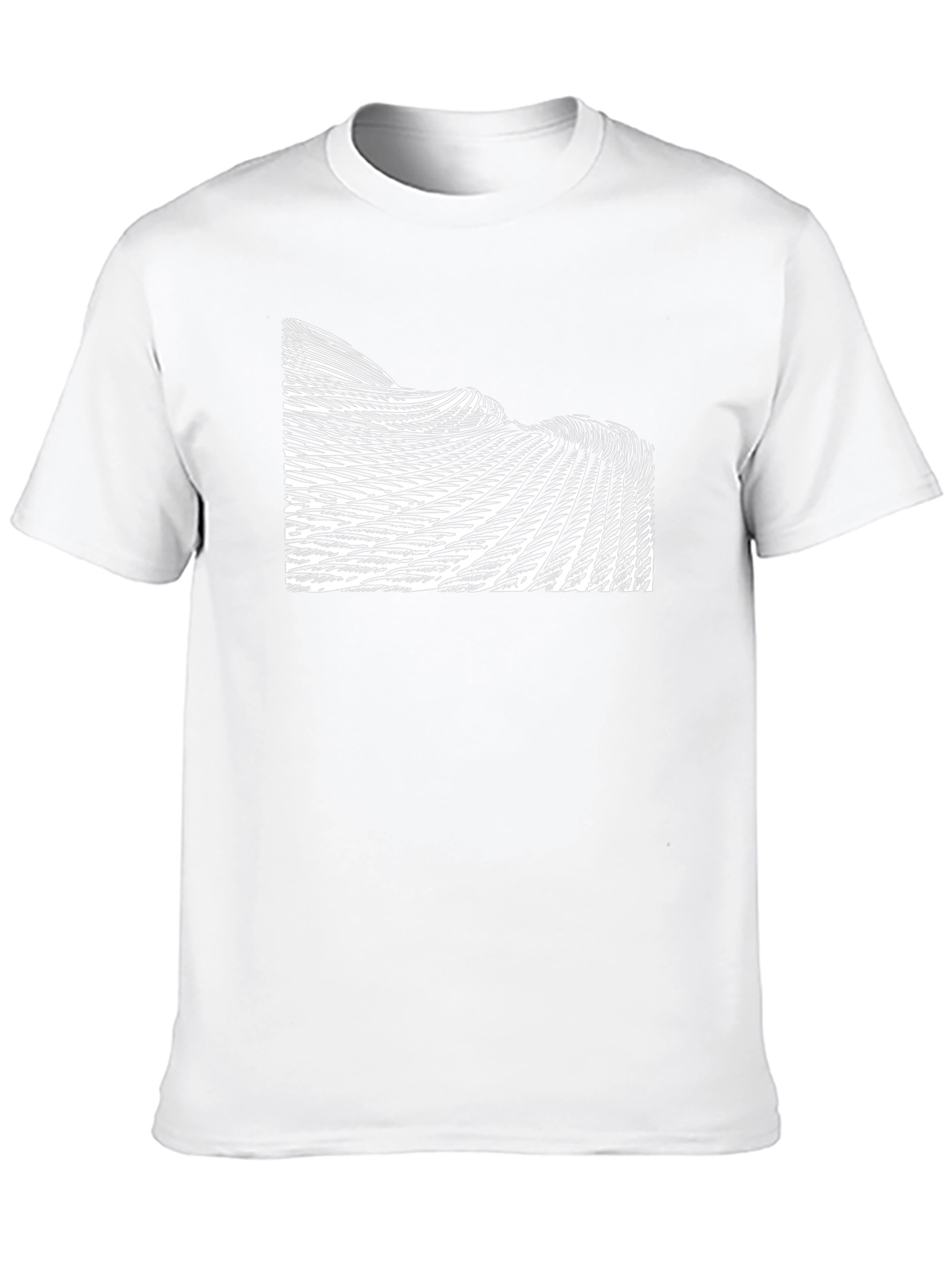 Abstract Wave Pattern Black T-Shirt