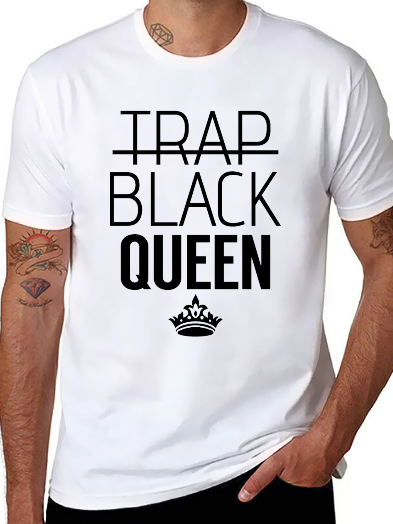 Trap Black Queen Graphic T-Shirt - Black