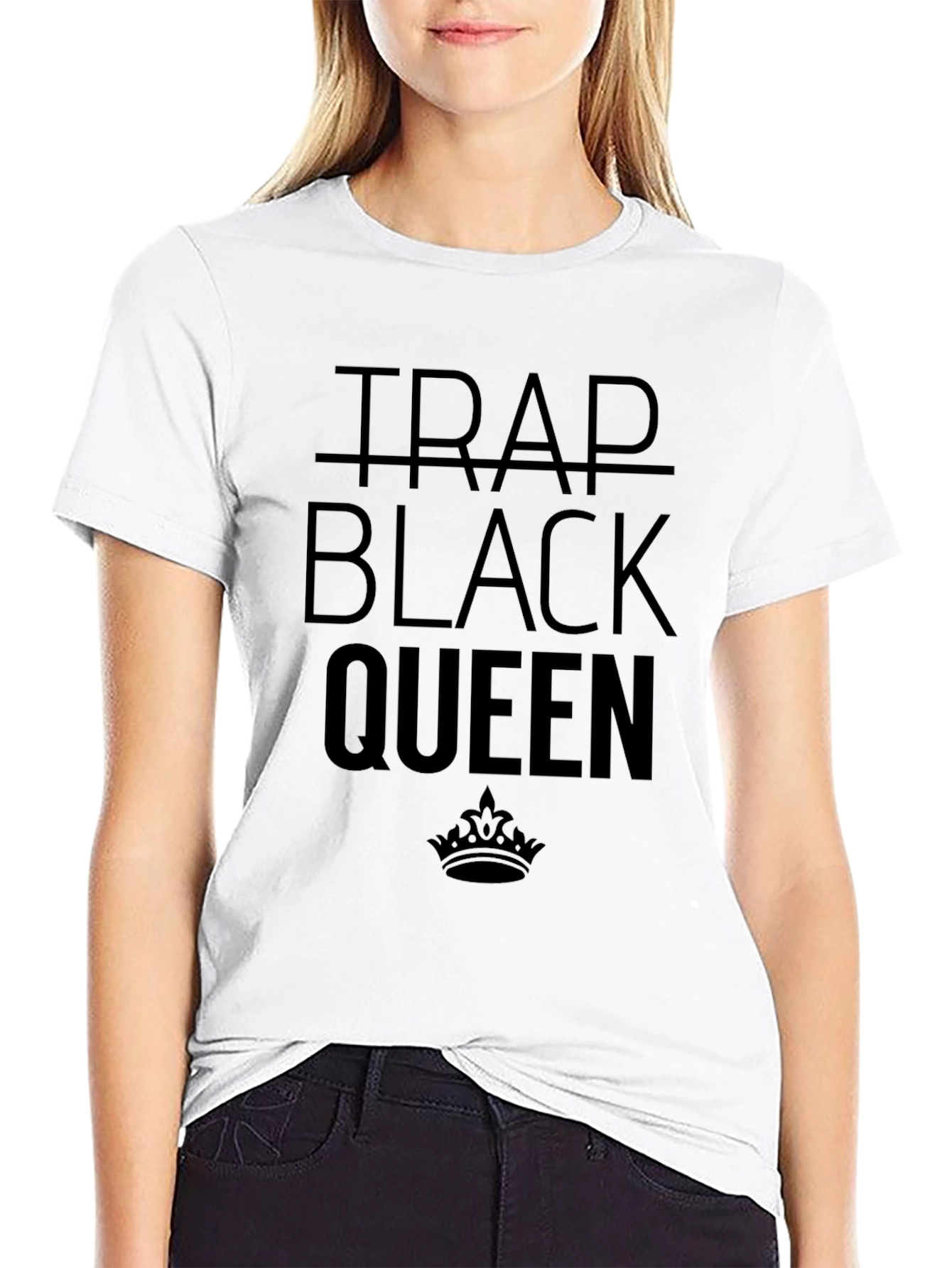 Trap Black Queen Graphic T-Shirt - Black
