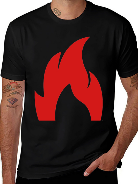 Flame Graphic Tee - Bold Red Fire Design