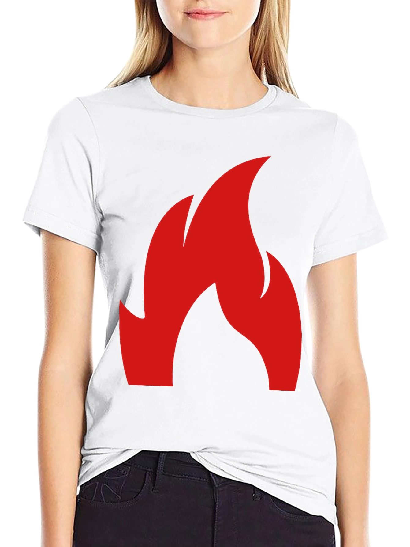 Flame Graphic Tee - Bold Red Fire Design