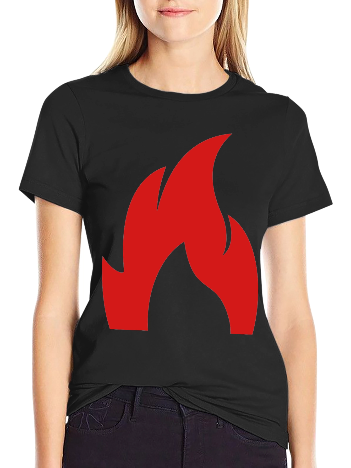 Flame Graphic Tee - Bold Red Fire Design