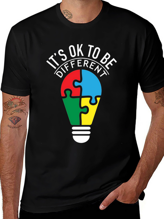 Its OK to Be Different Puzzle Piece Autism Awareness T-Shirt