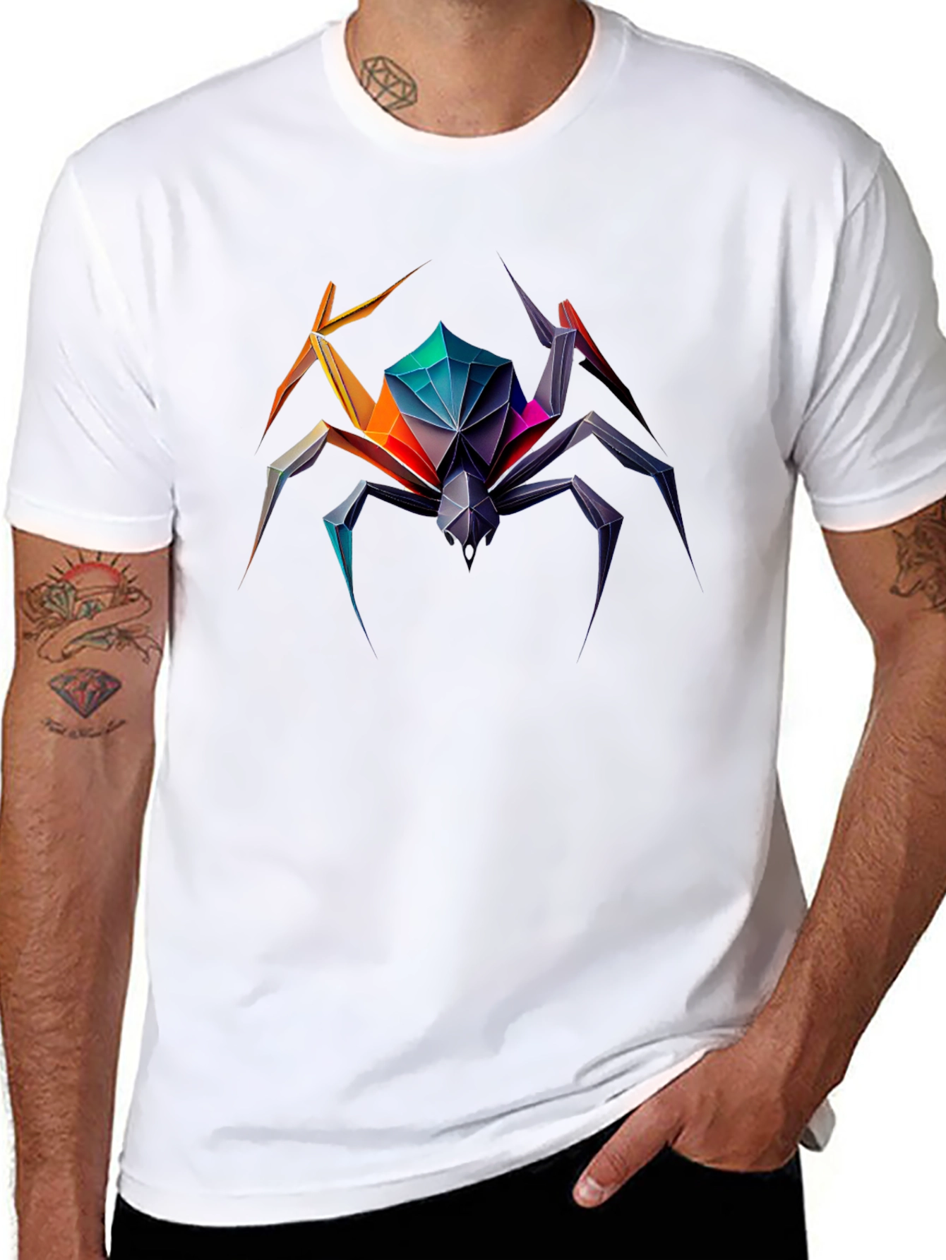 Geometric Spider Graphic T-Shirt