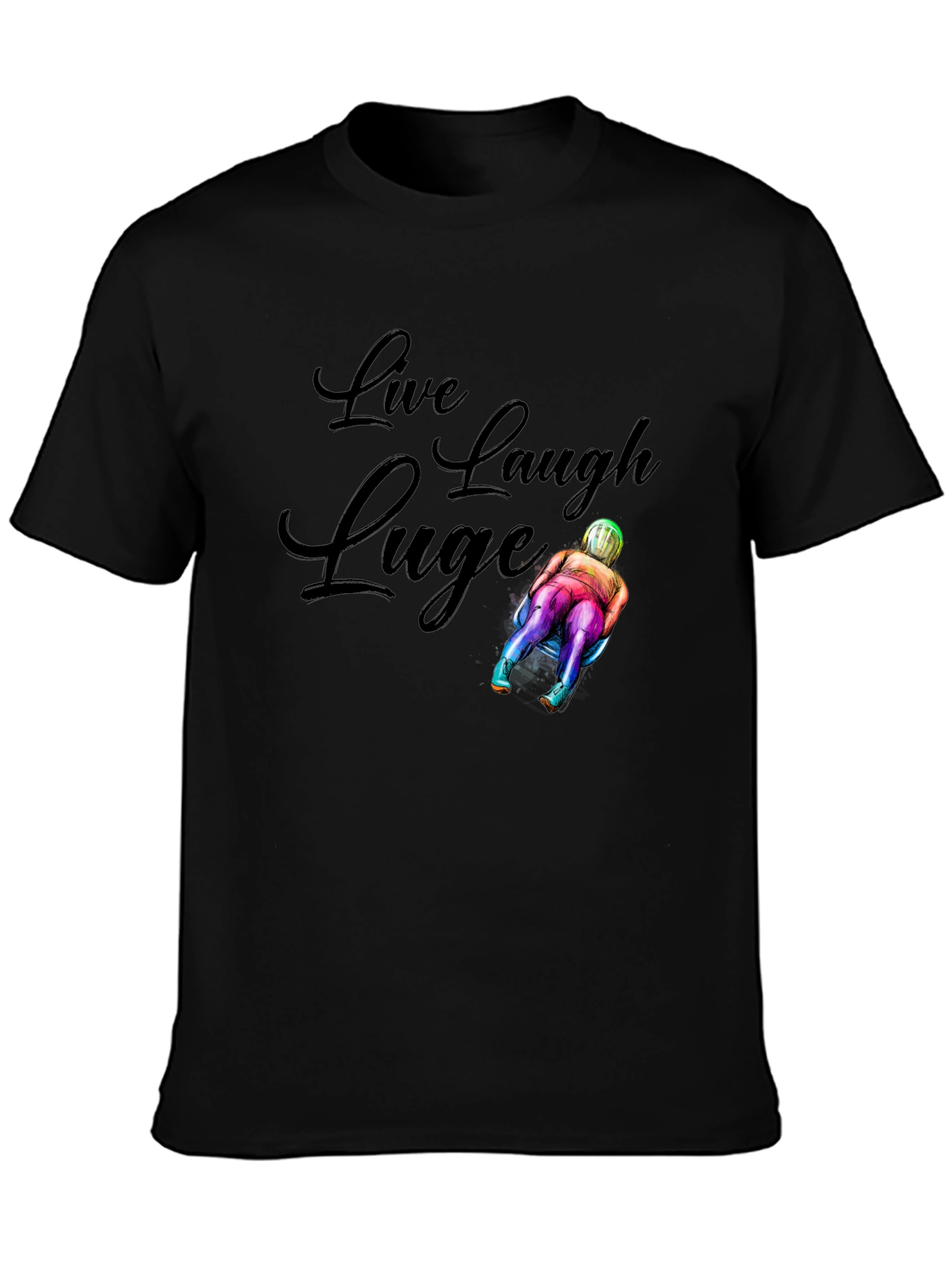 Live Laugh Luge T-Shirt - Black Graphic Tee