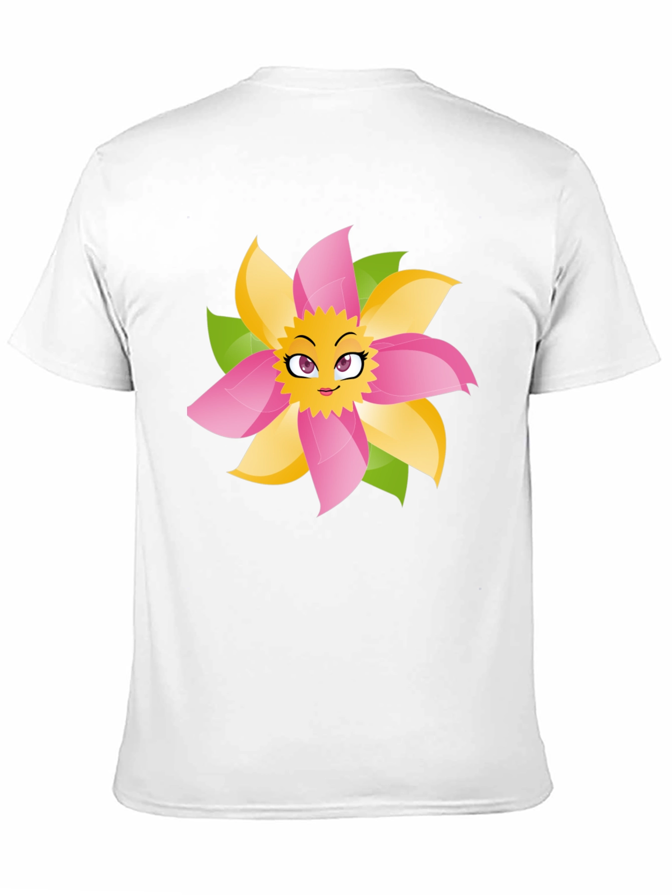 Fun Flower Face Graphic Tee - Black