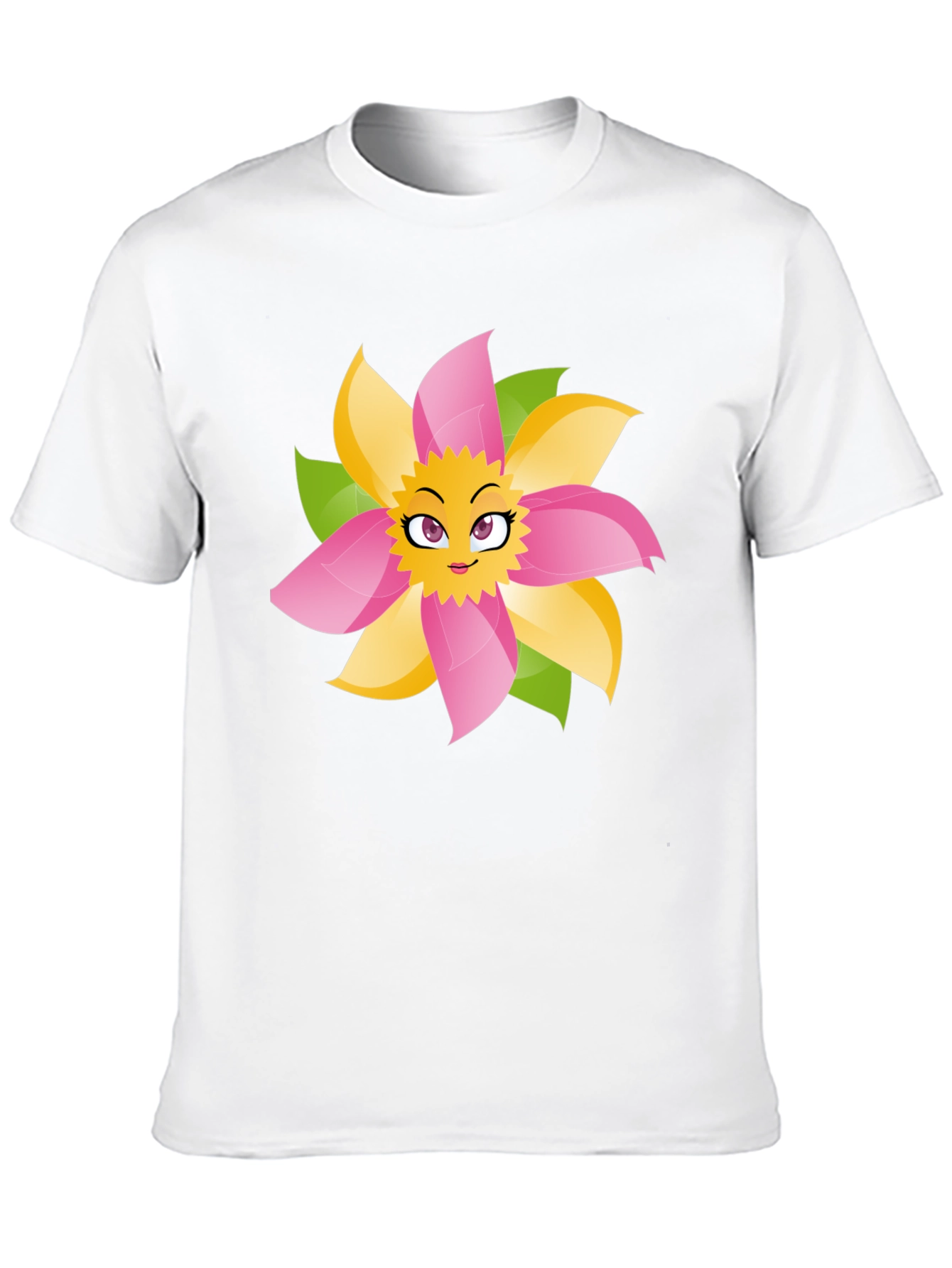Fun Flower Face Graphic Tee - Black
