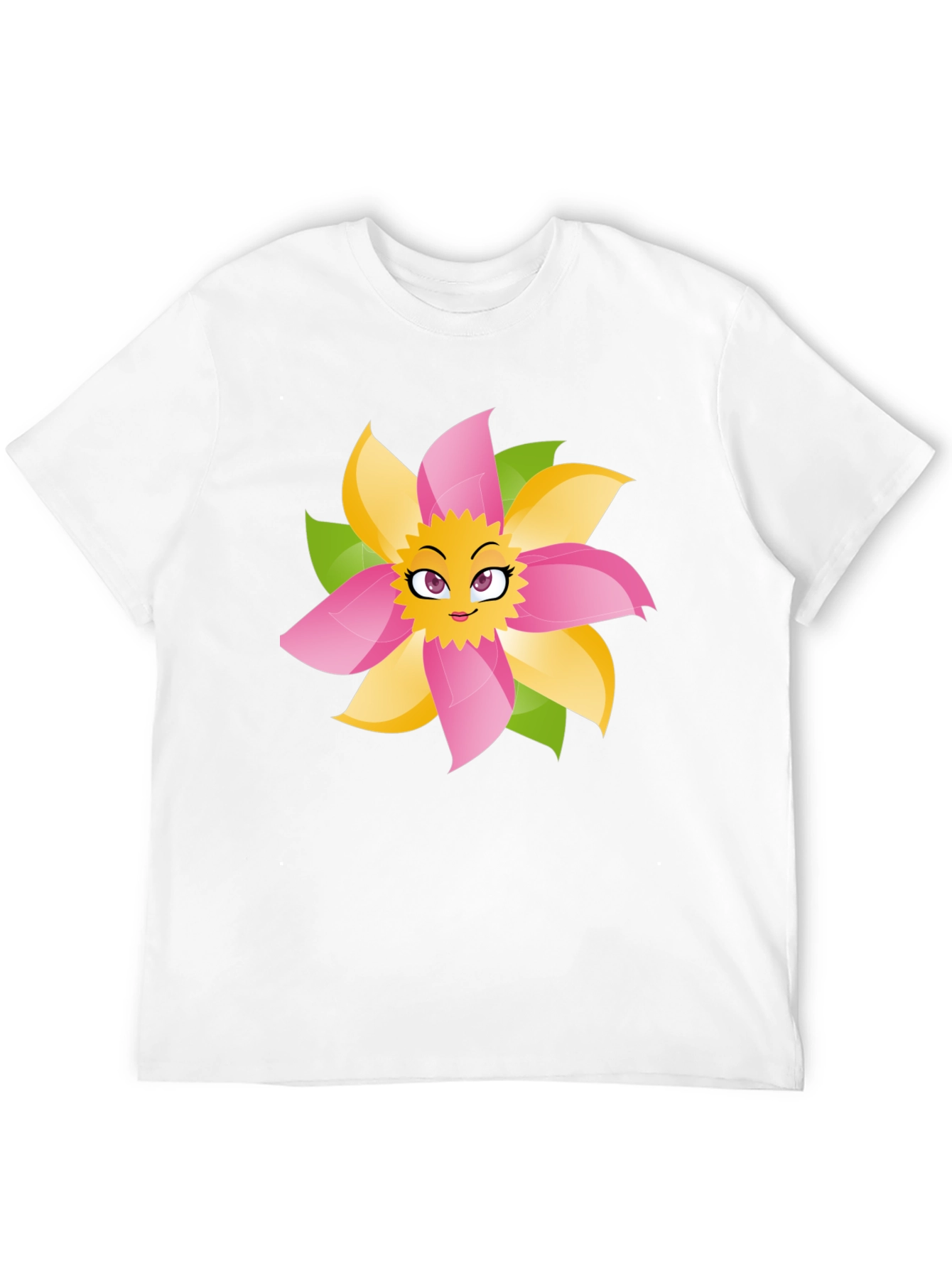 Fun Flower Face Graphic Tee - Black