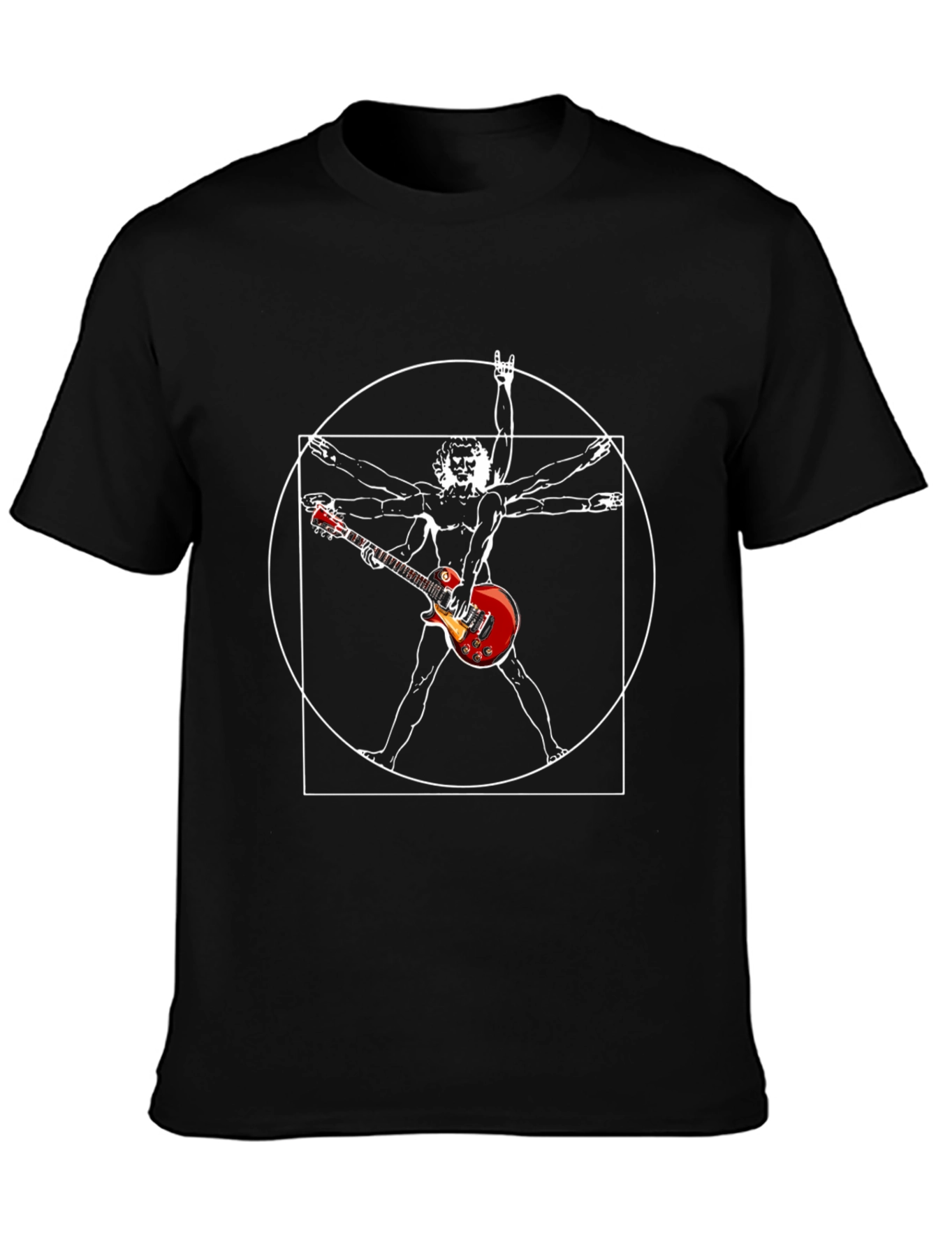 Vitruvian Guitarist Black T-Shirt