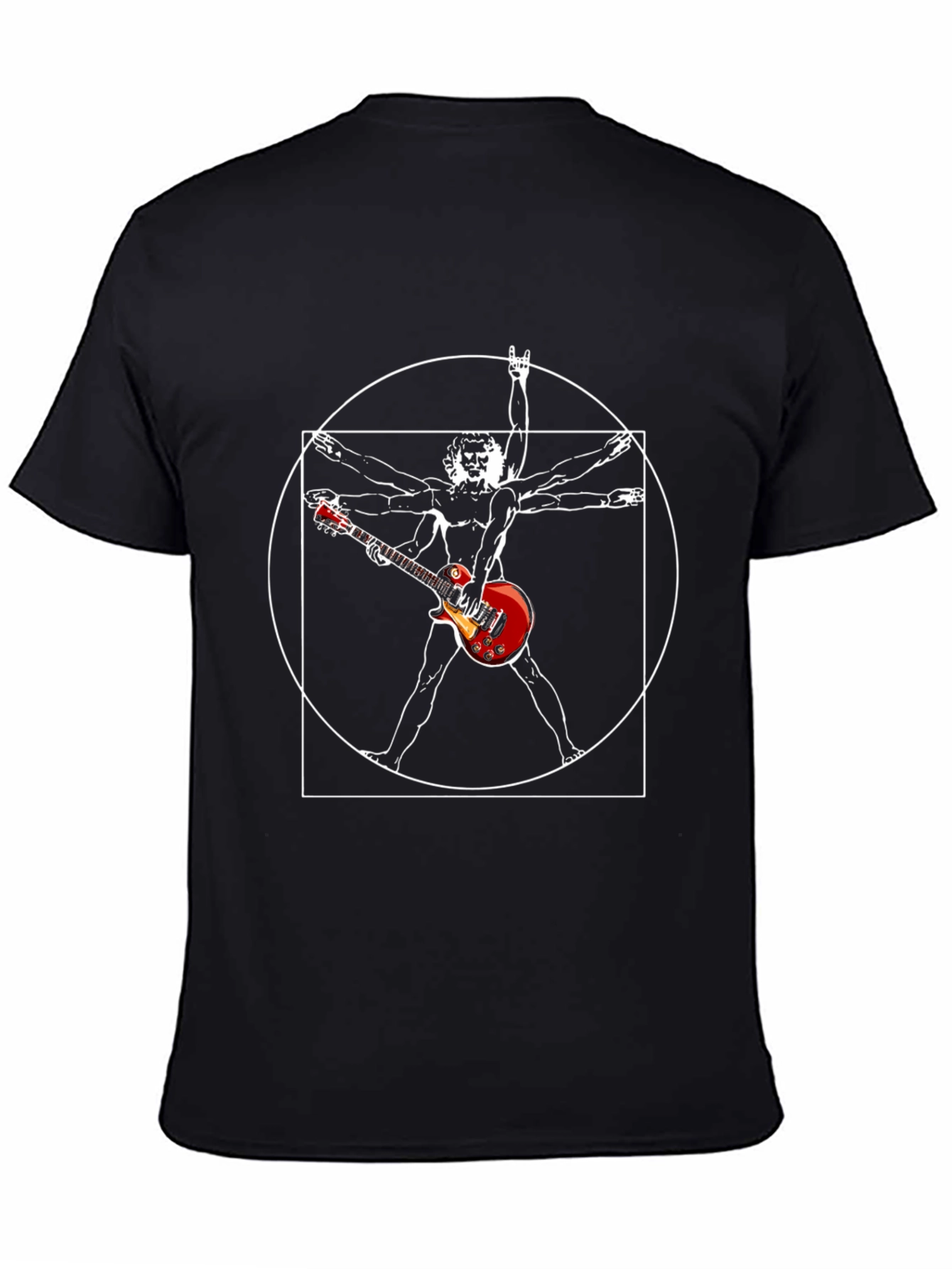 Vitruvian Guitarist Black T-Shirt