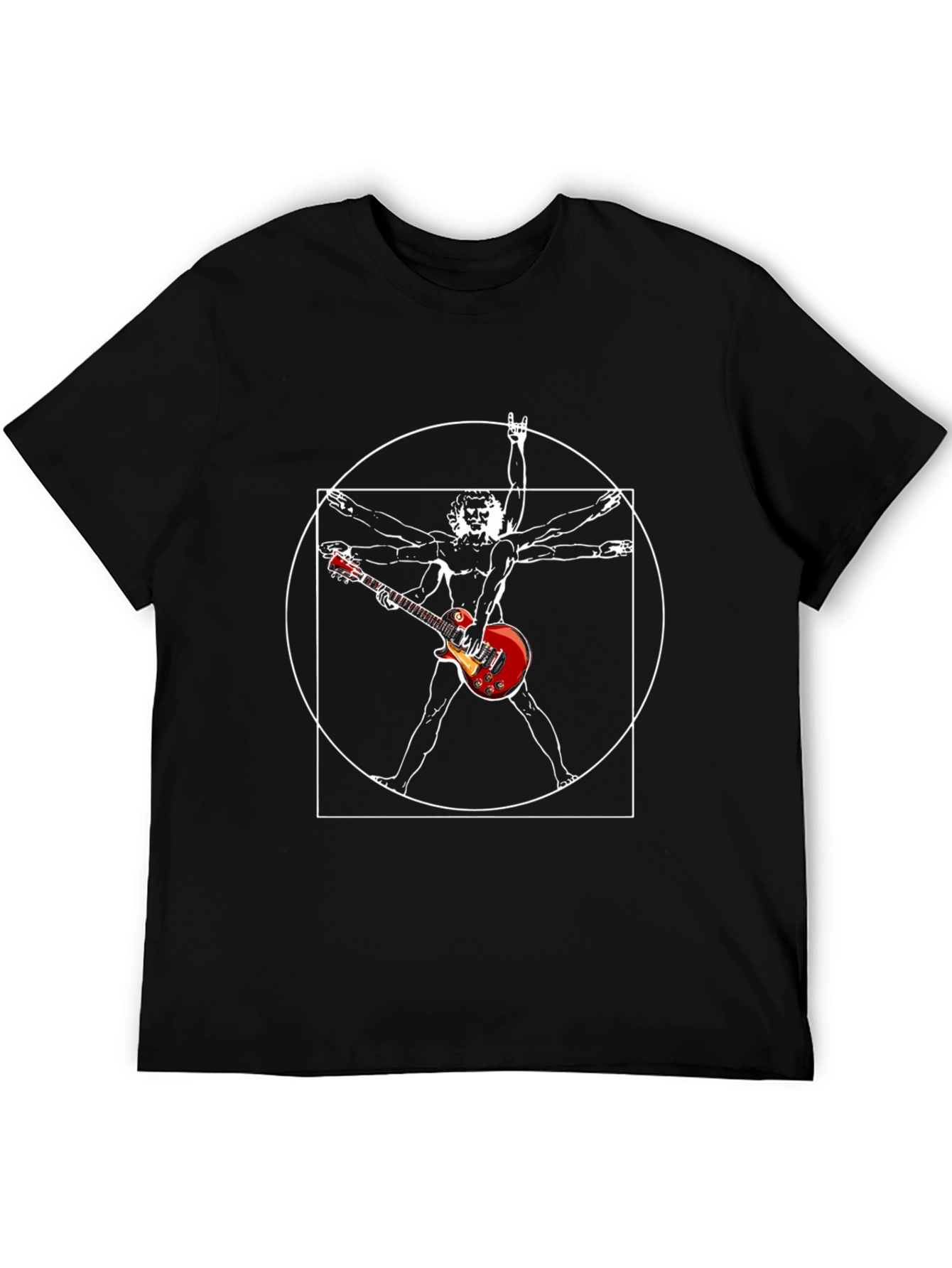 Vitruvian Guitarist Black T-Shirt