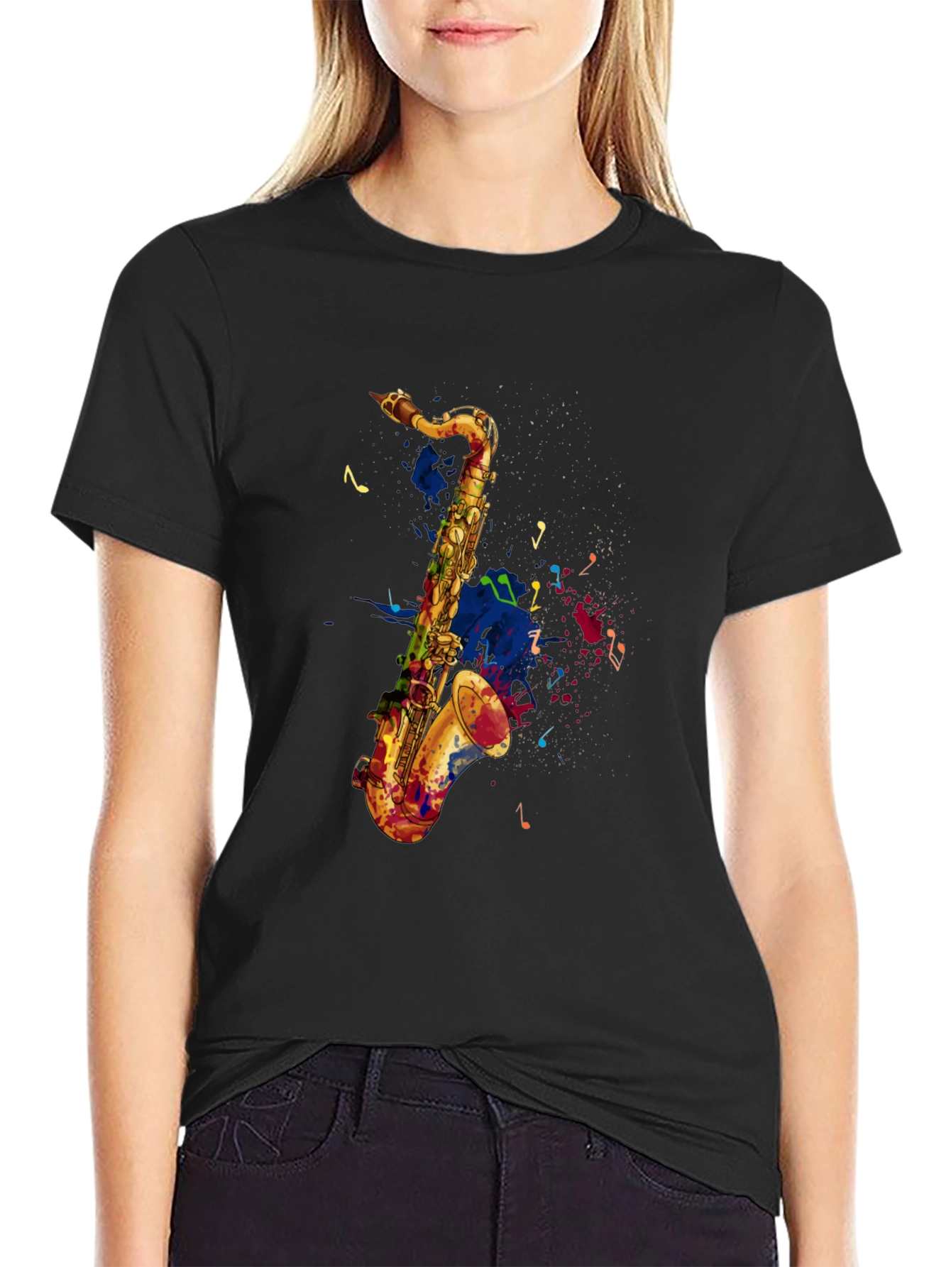Saxophone Graphic Tee - Artistic Music Lovers T-Shirt