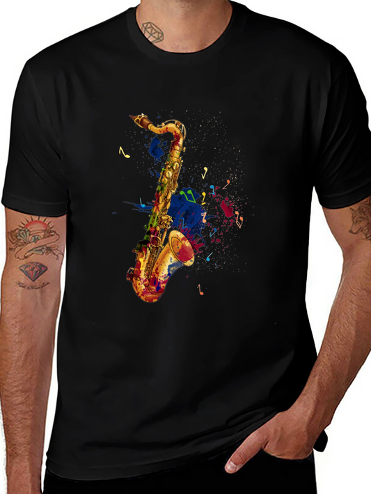 Saxophone Graphic Tee - Artistic Music Lovers T-Shirt