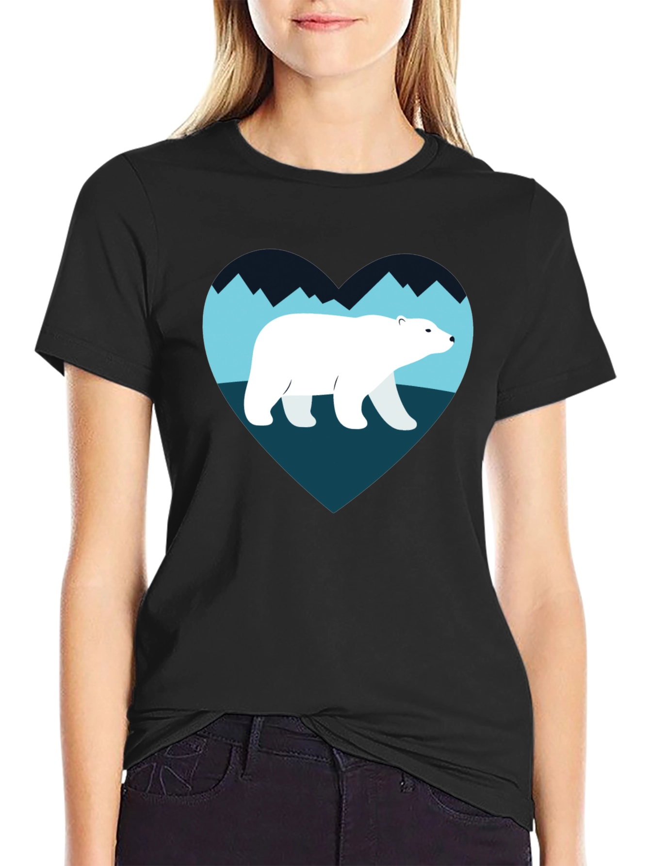 Polar Bear Heart Graphic T-Shirt