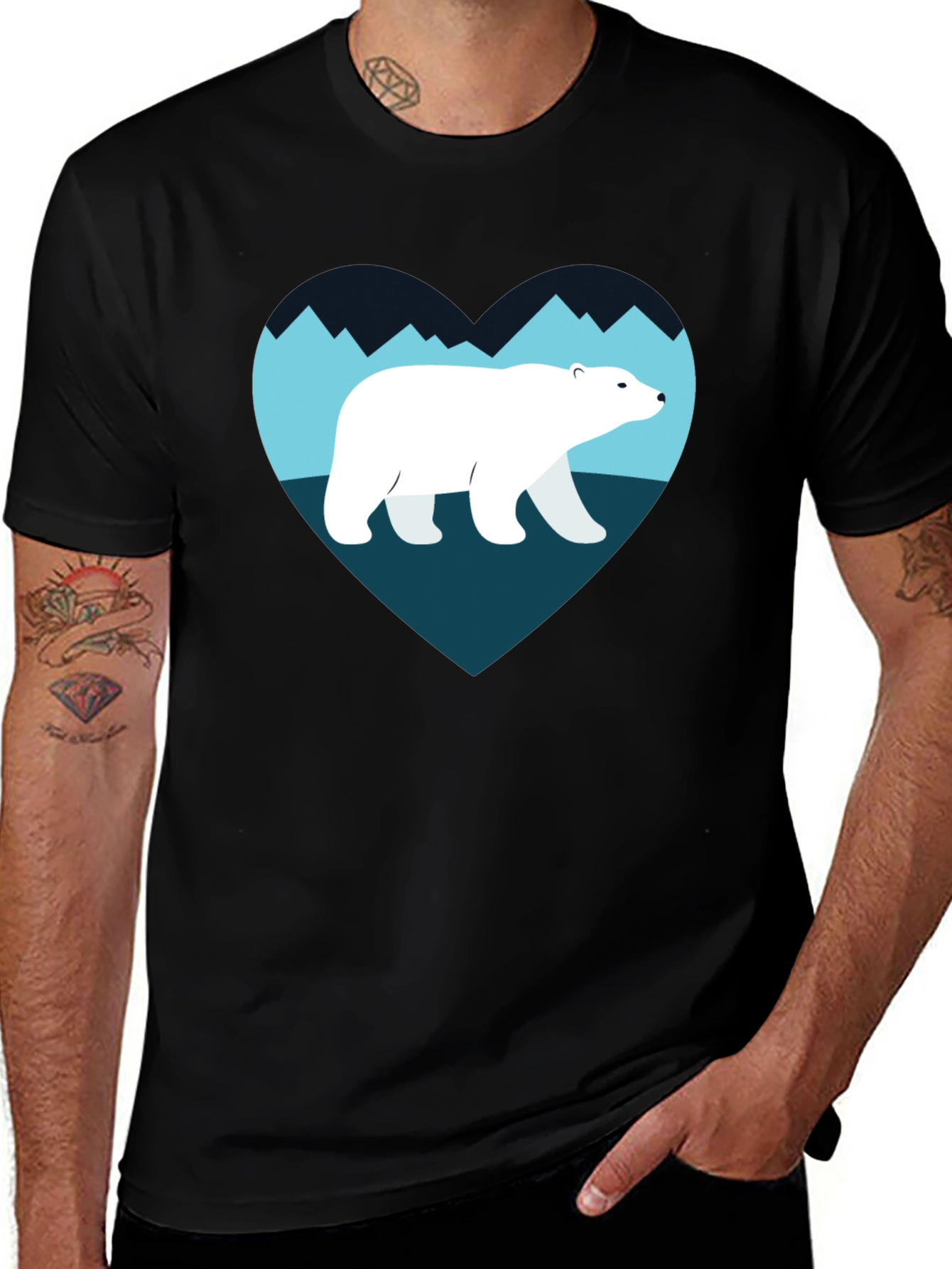 Polar Bear Heart Graphic T-Shirt