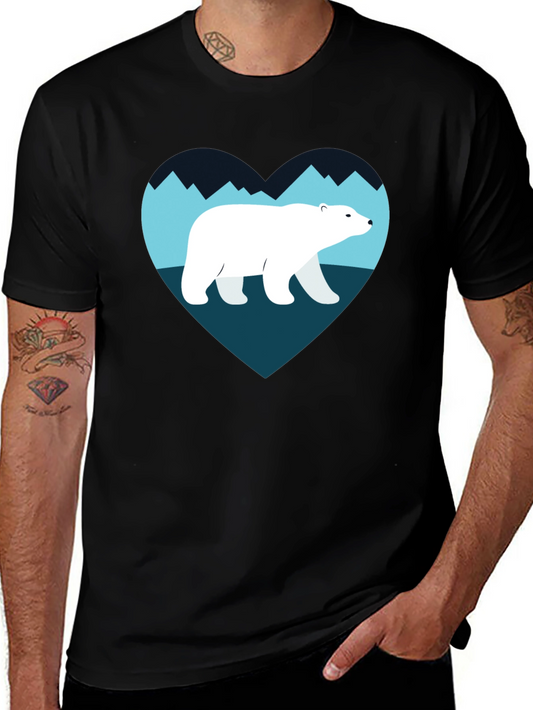 Polar Bear Heart Graphic T-Shirt