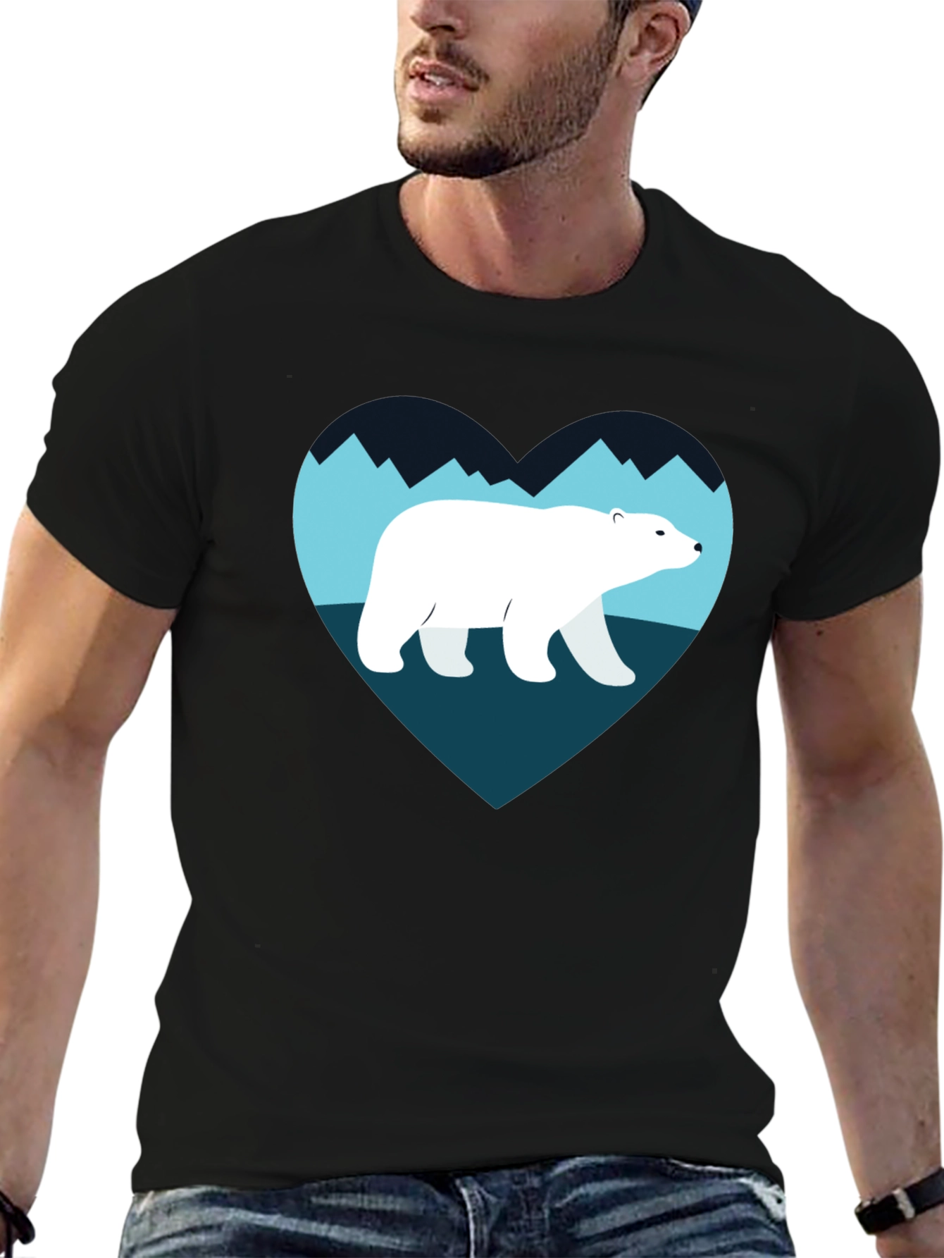Polar Bear Heart Graphic T-Shirt