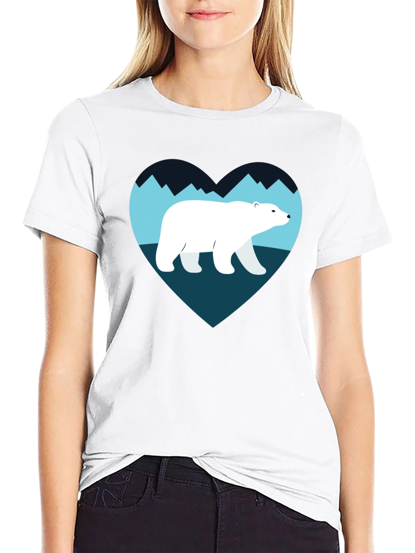 Polar Bear Heart Graphic T-Shirt