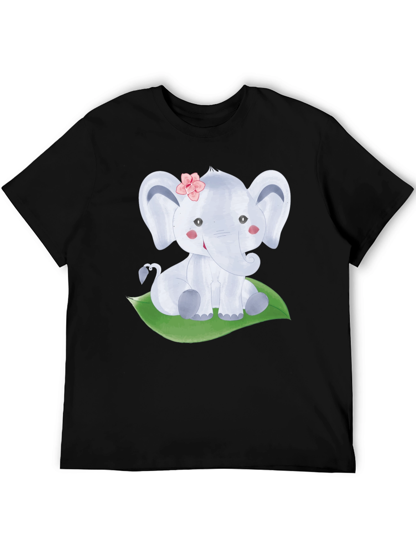 Cute Elephant Graphic Tee - Unisex Black T-Shirt