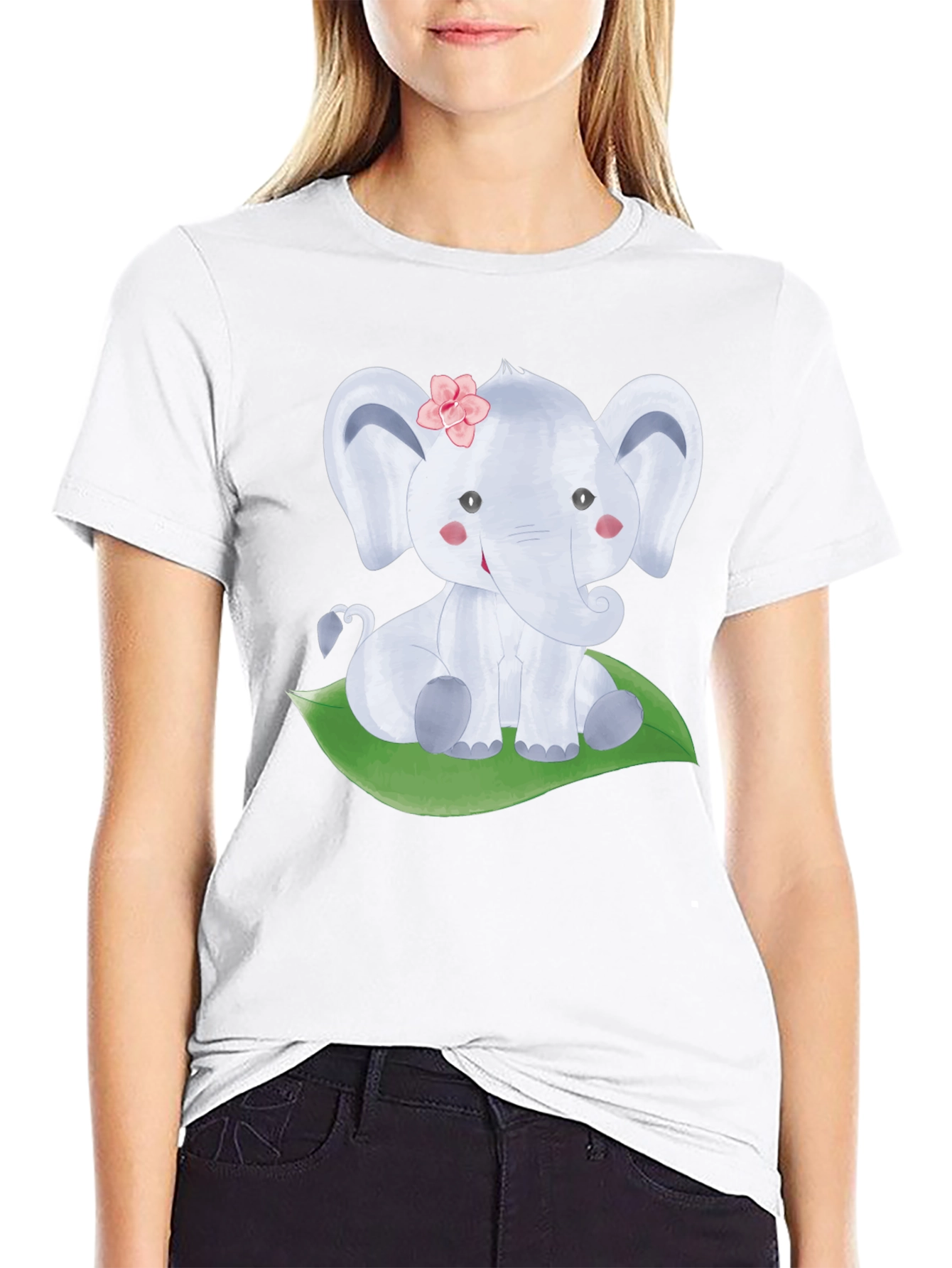 Cute Elephant Graphic Tee - Unisex Black T-Shirt