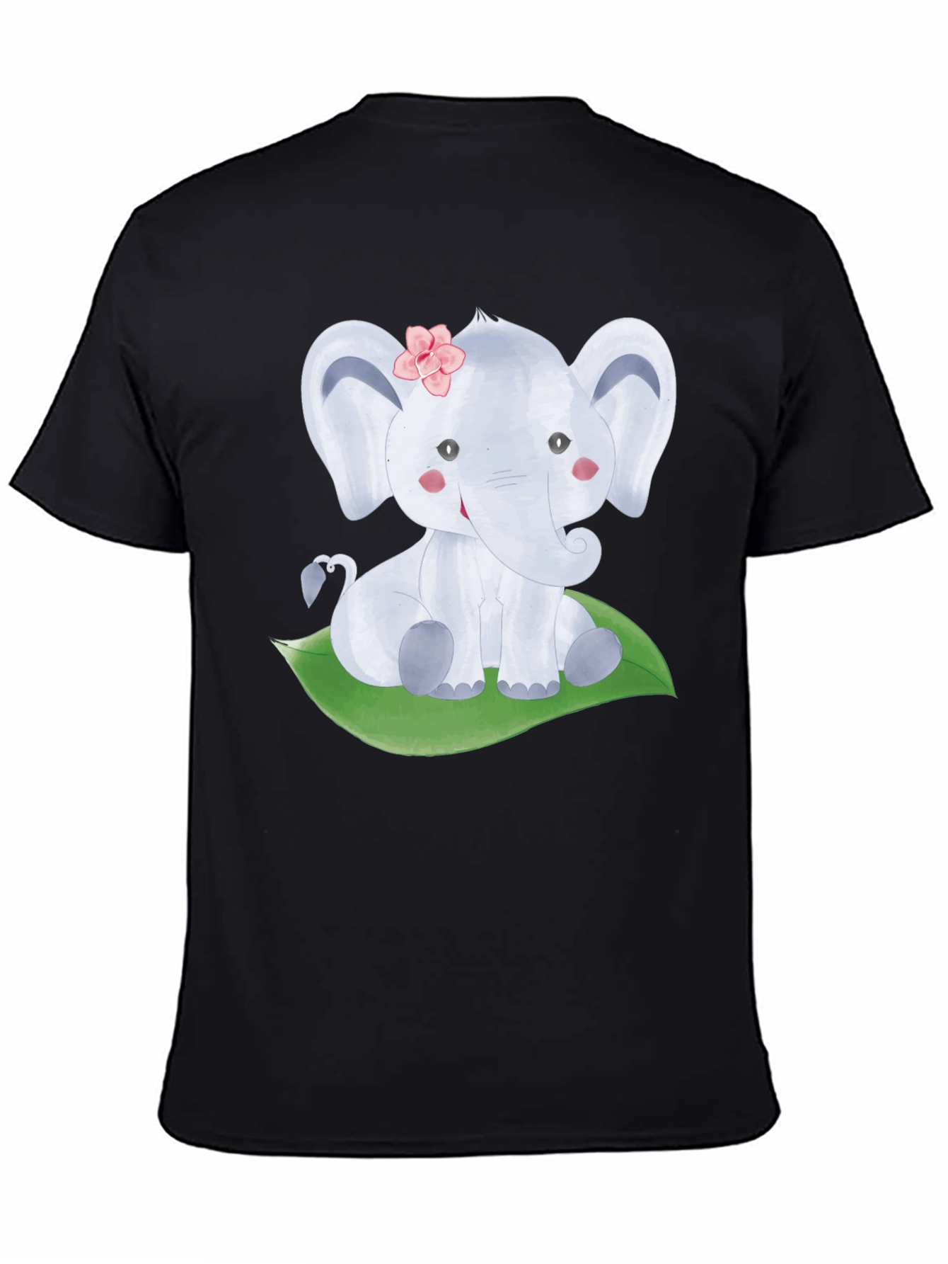 Cute Elephant Graphic Tee - Unisex Black T-Shirt