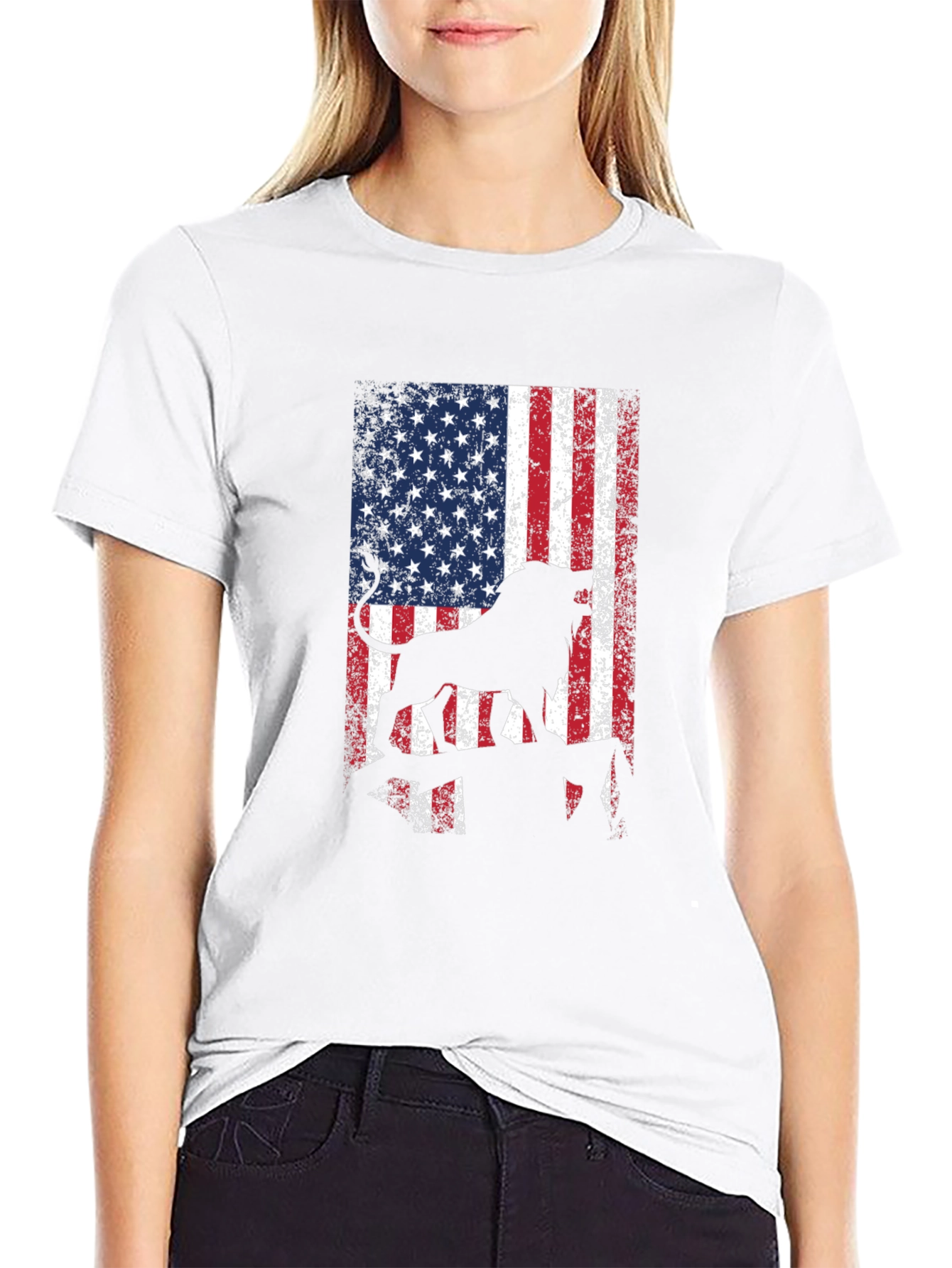 American Flag Lion Graphic Tee