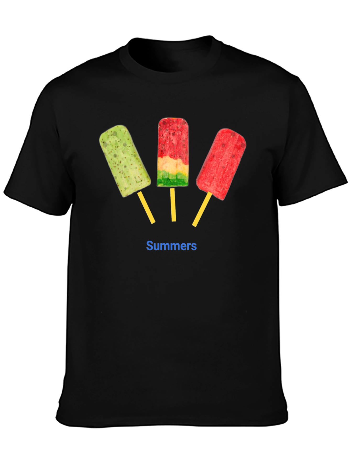 Summers Popsicle Graphic T-Shirt - Black