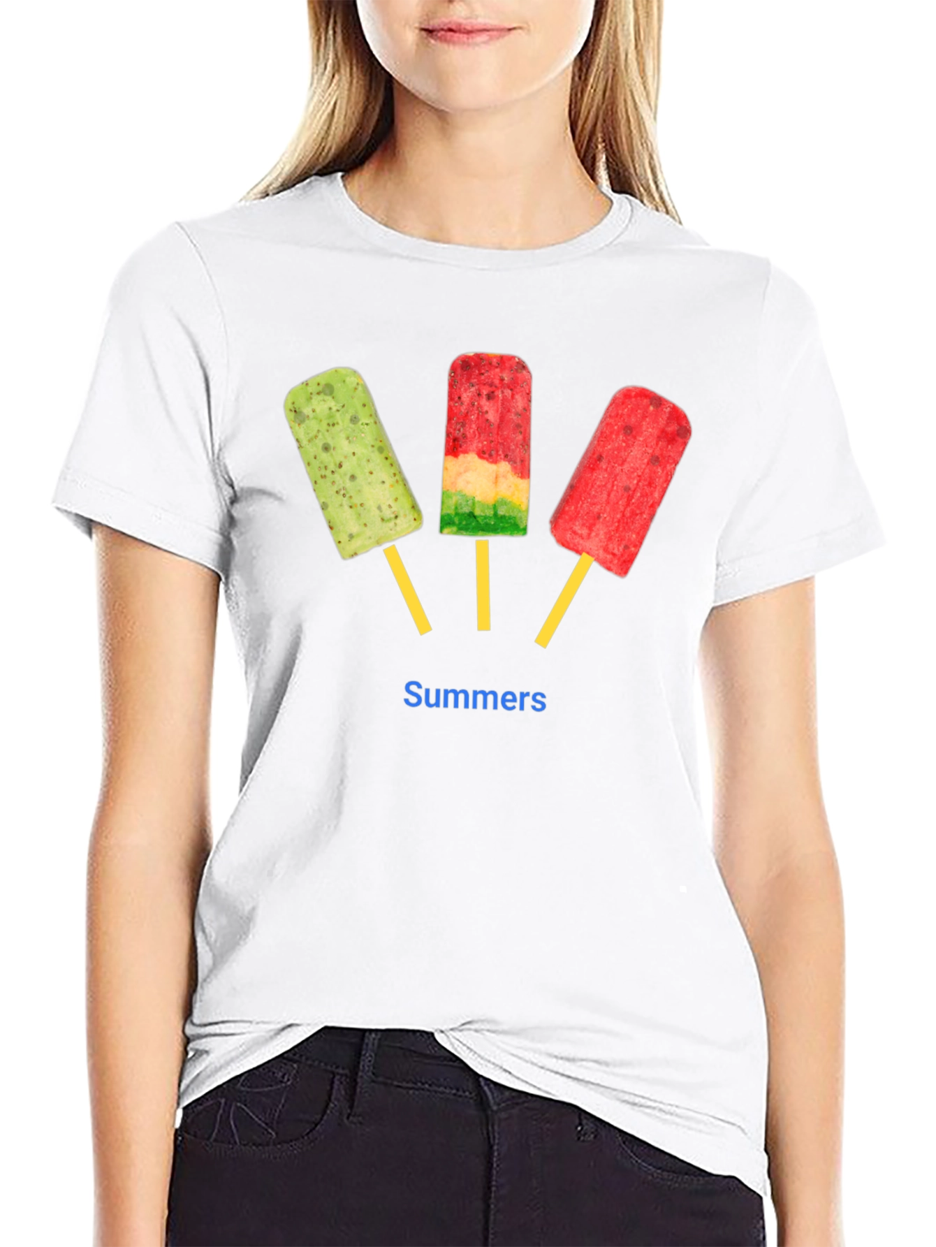 Summers Popsicle Graphic T-Shirt - Black