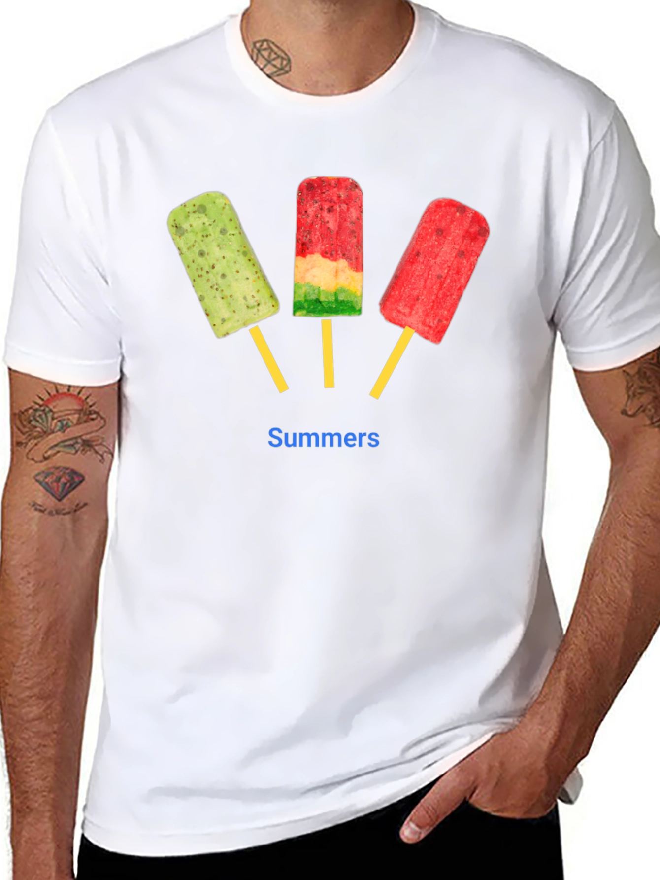 Summers Popsicle Graphic T-Shirt - Black
