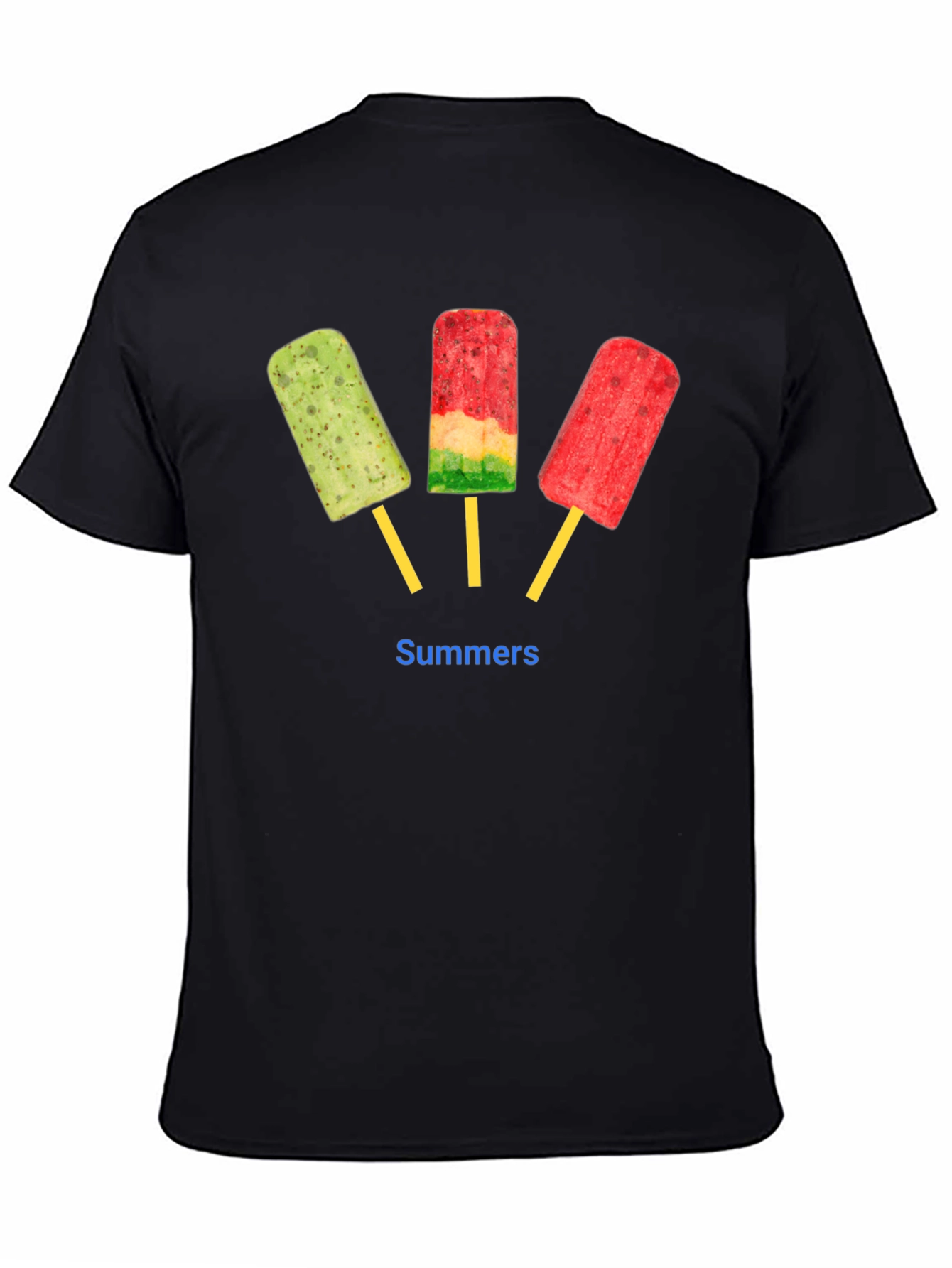 Summers Popsicle Graphic T-Shirt - Black