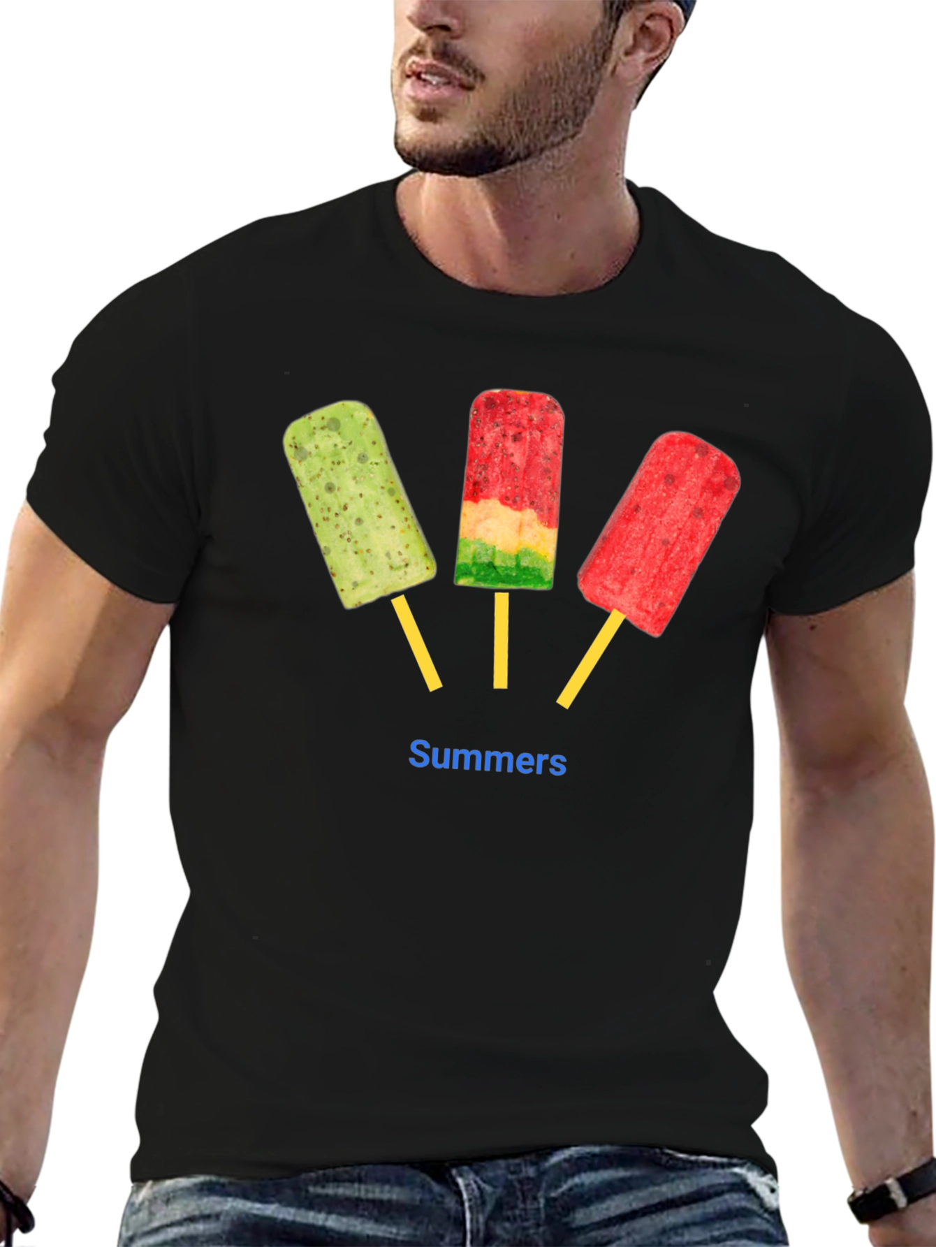 Summers Popsicle Graphic T-Shirt - Black